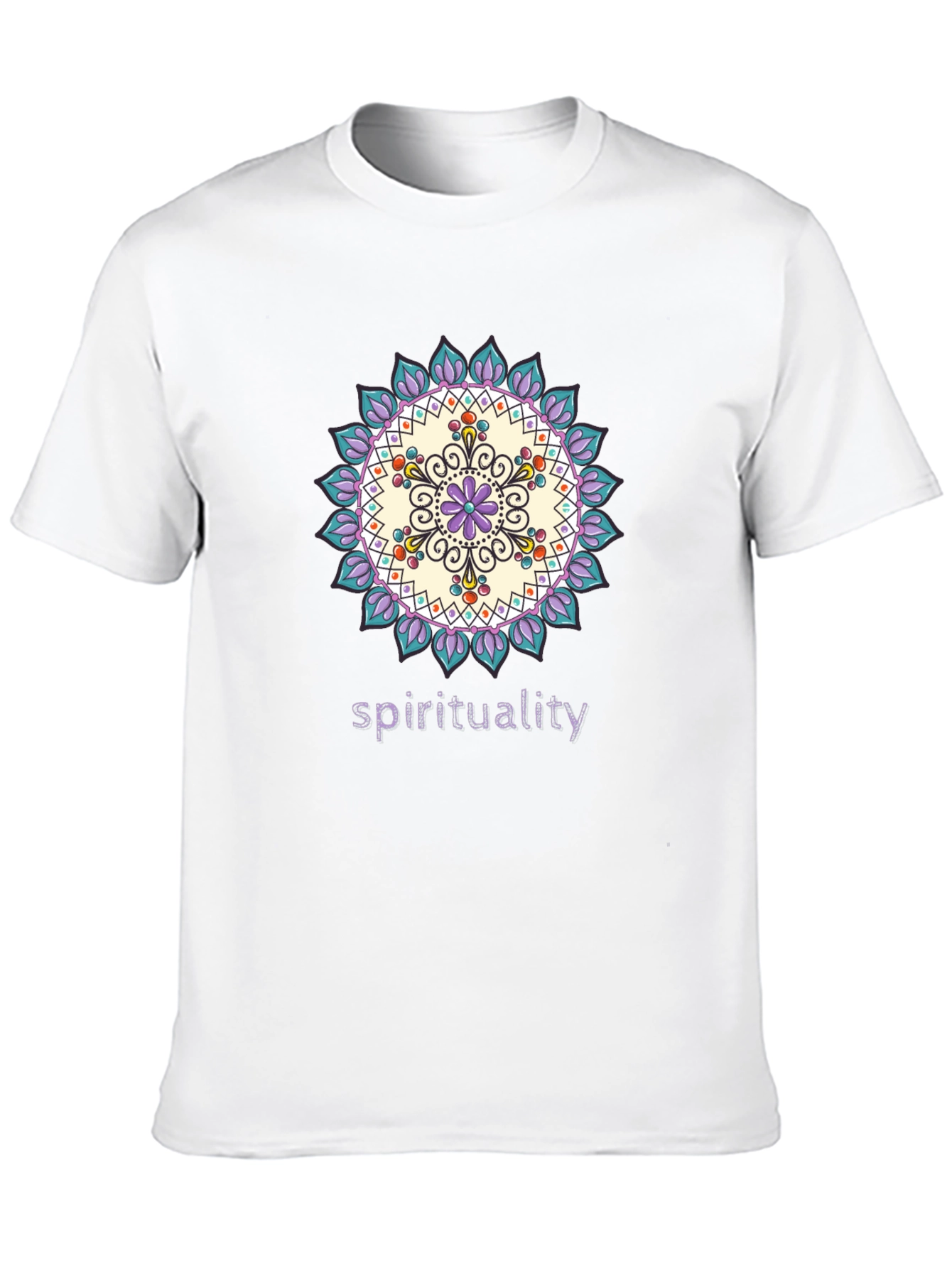 Black Spiritual Mandala Design Black T-Shirt view 10