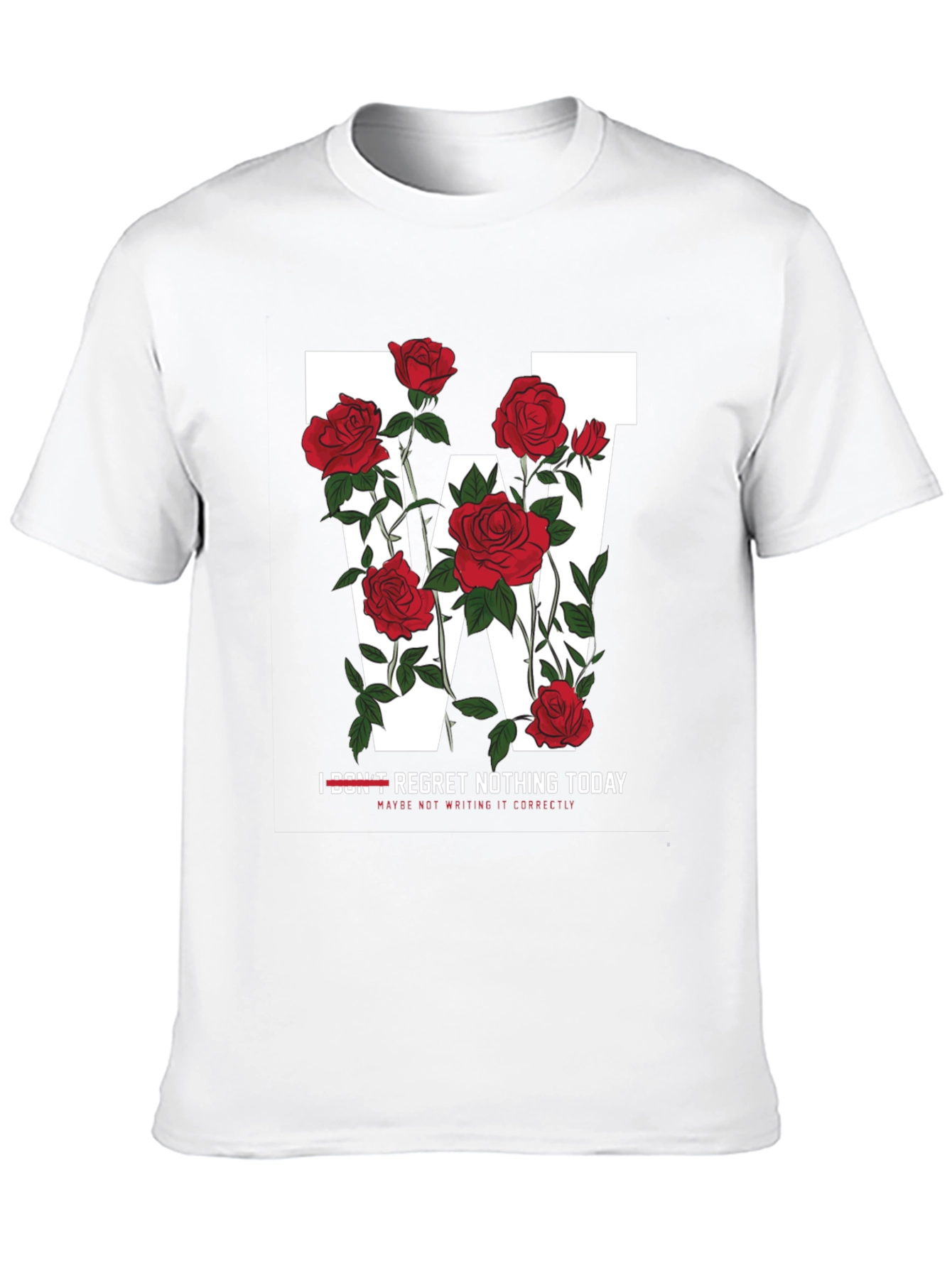 Black Floral 'W' Graphic Tee - Regret Nothing Today view 10