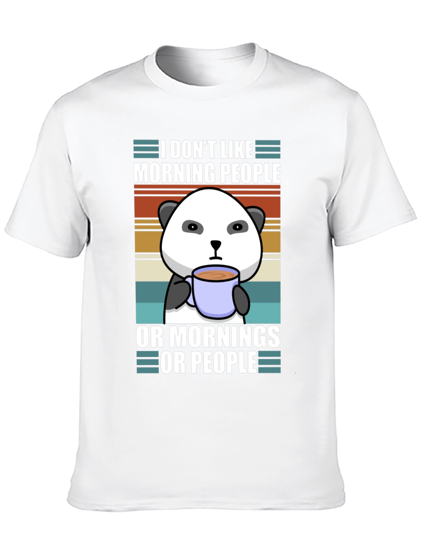 Black I Don't Like Morning People Panda Graphic Tee view 10
