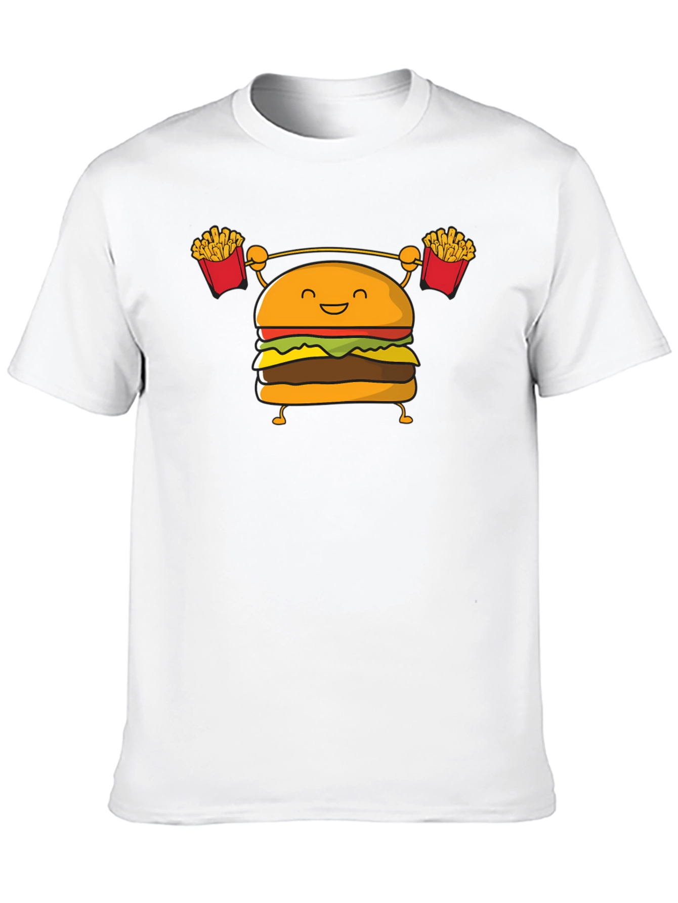 Black Burger Lifting Weights Funny Graphic T-Shirt view 10