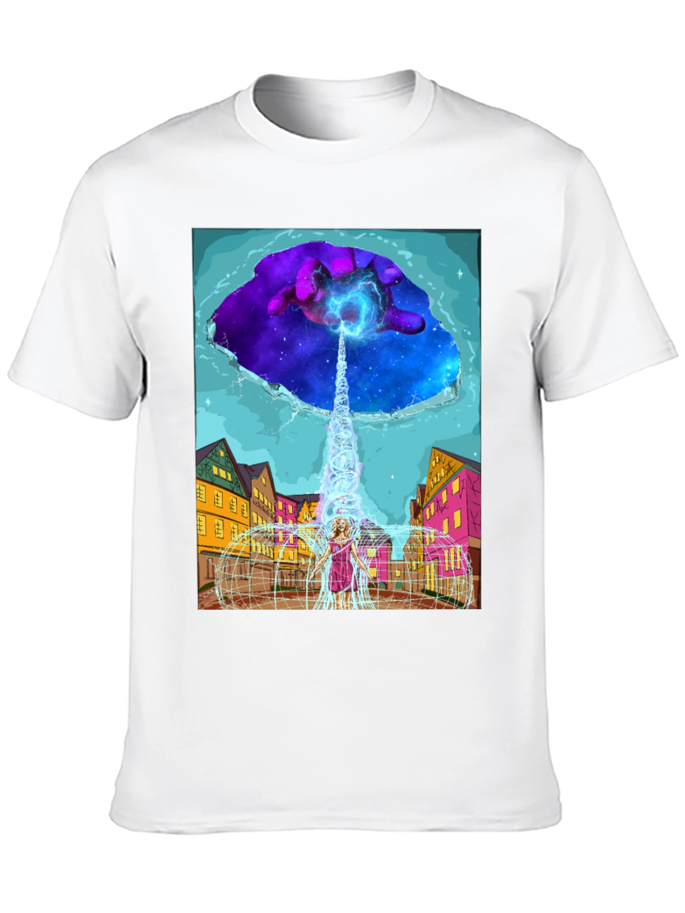 Black Cosmic Portal T-Shirt - Unique Graphic Tee view 10