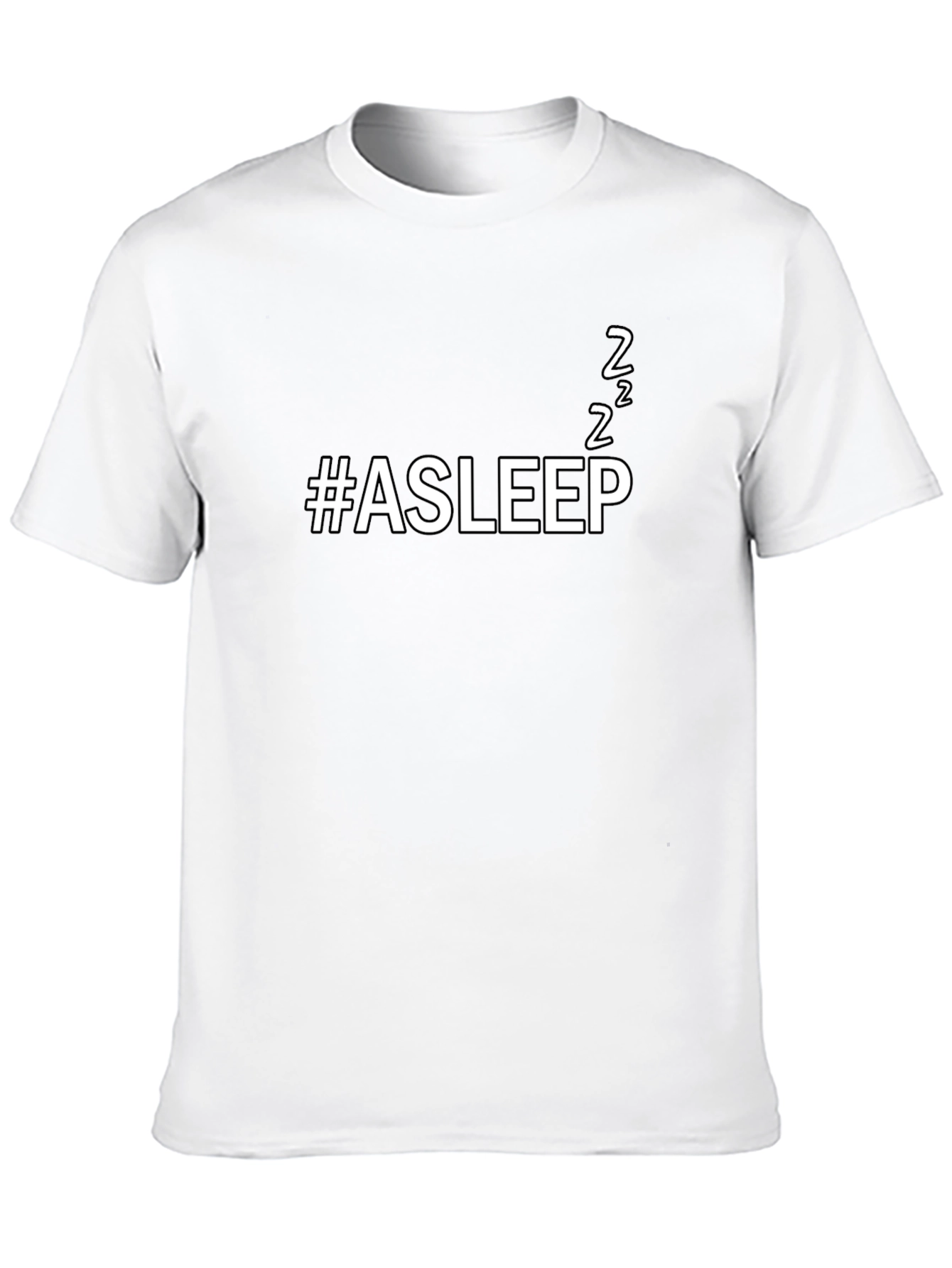 Black #Asleep Funny Unisex Black T-Shirt view 10
