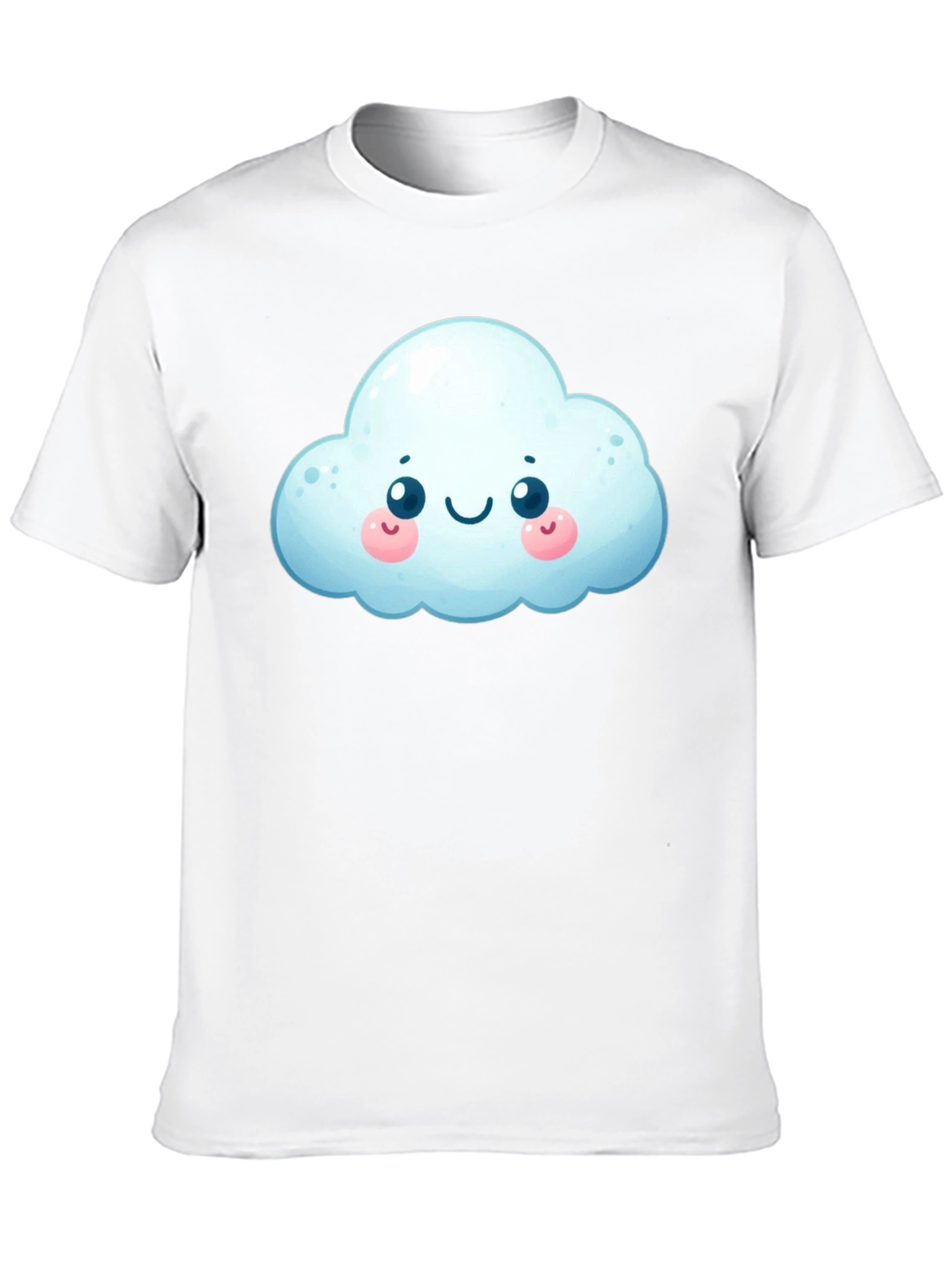 Black Cute Cloud Graphic T-Shirt - Black Cotton Tee view 10