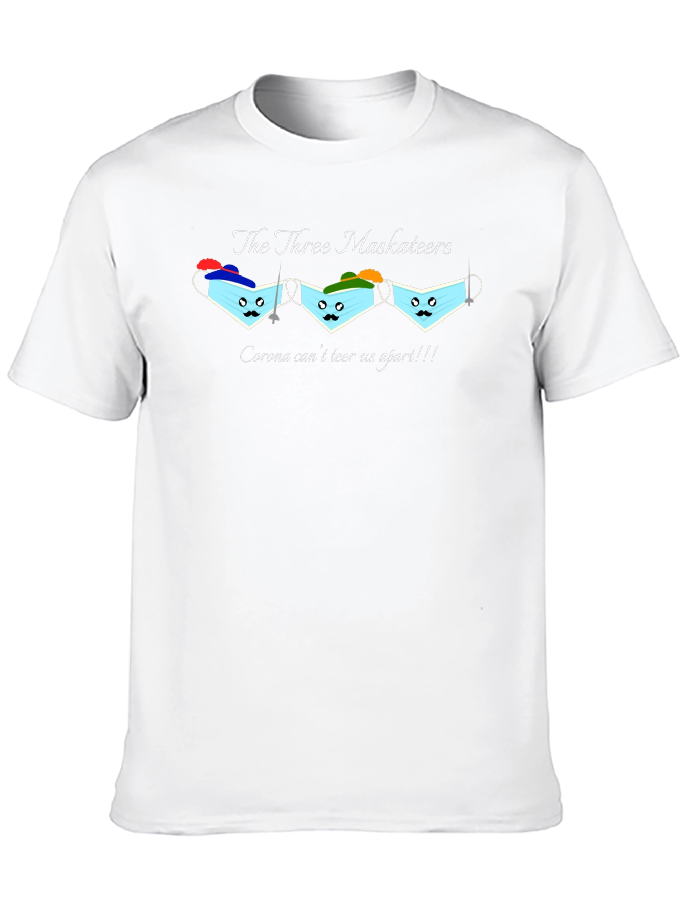 Black Three Masketeers T-Shirt - Corona Can't Tear Us Apart! view 10