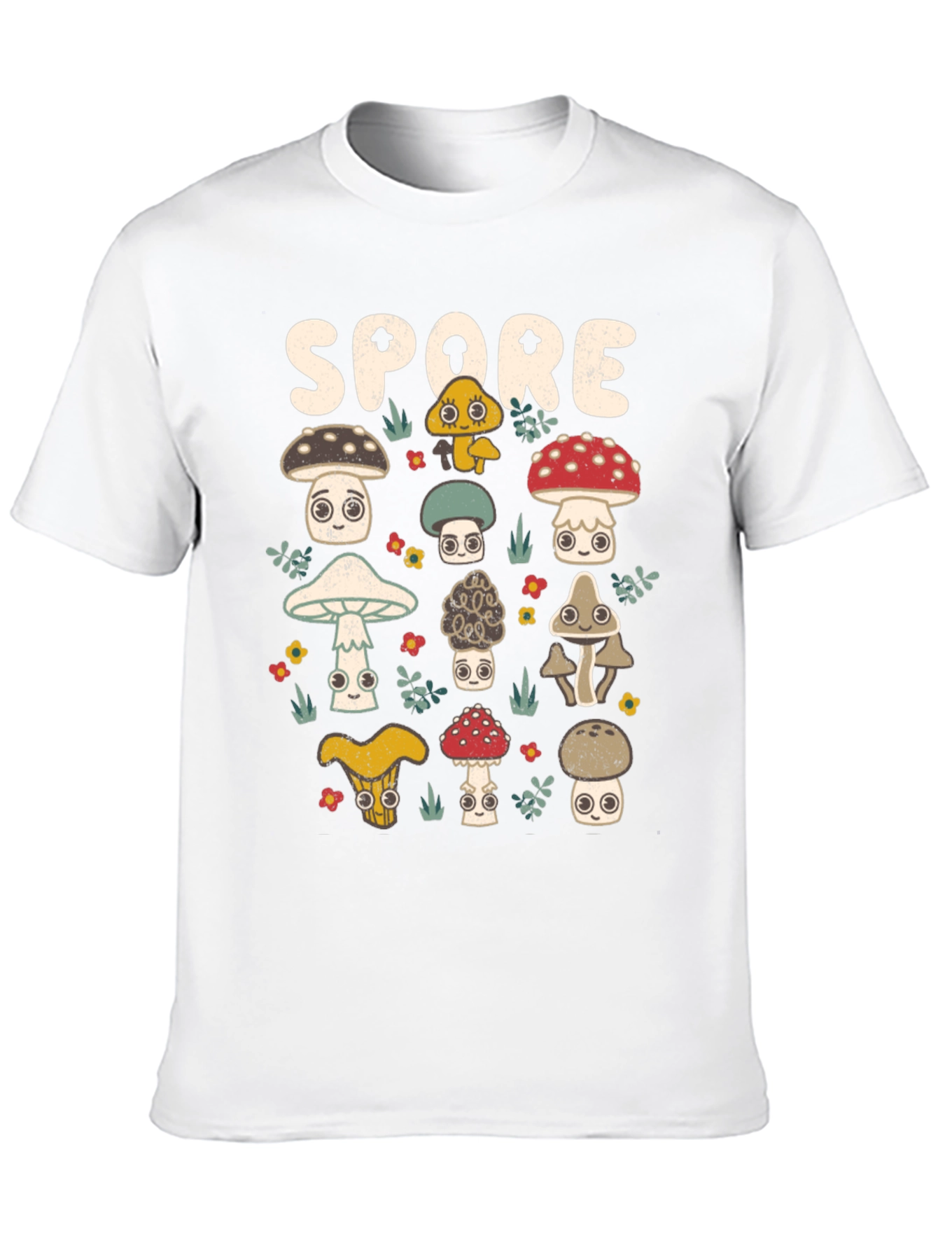 Black Mushroom Spore Graphic Print Black T-Shirt view 10