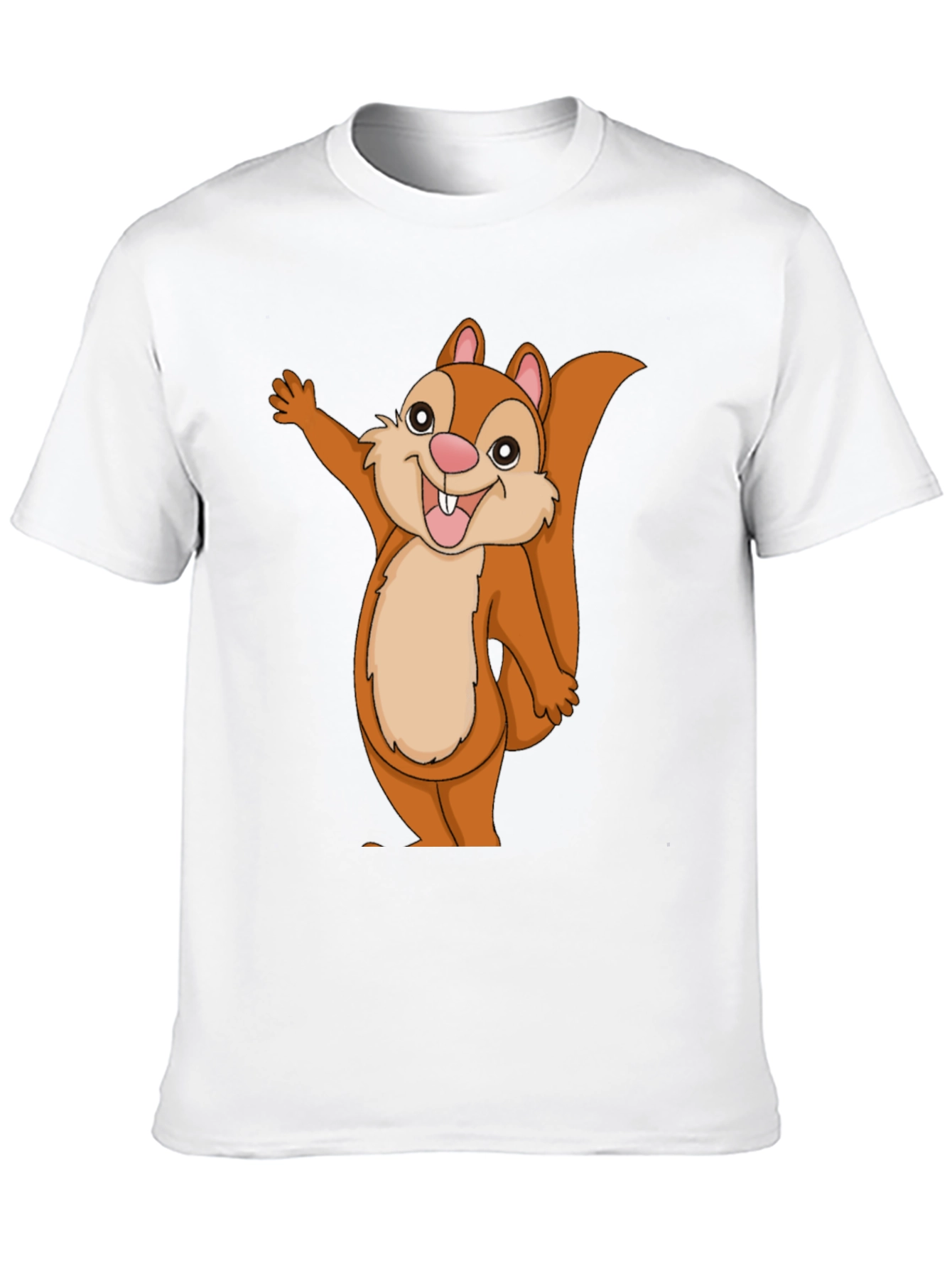 Black Cute Cartoon Squirrel Graphic T-Shirt view 10