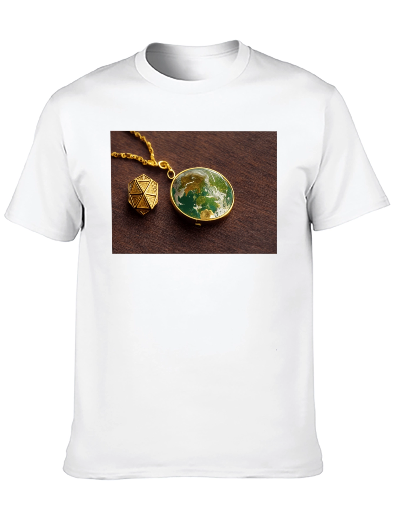 Black Earth Globe Pendant Graphic Tee - Unique Design! view 10