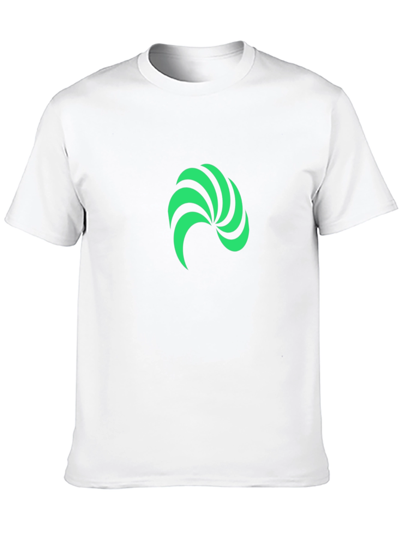 Black Modern Green Swirl Graphic Black T-Shirt view 10