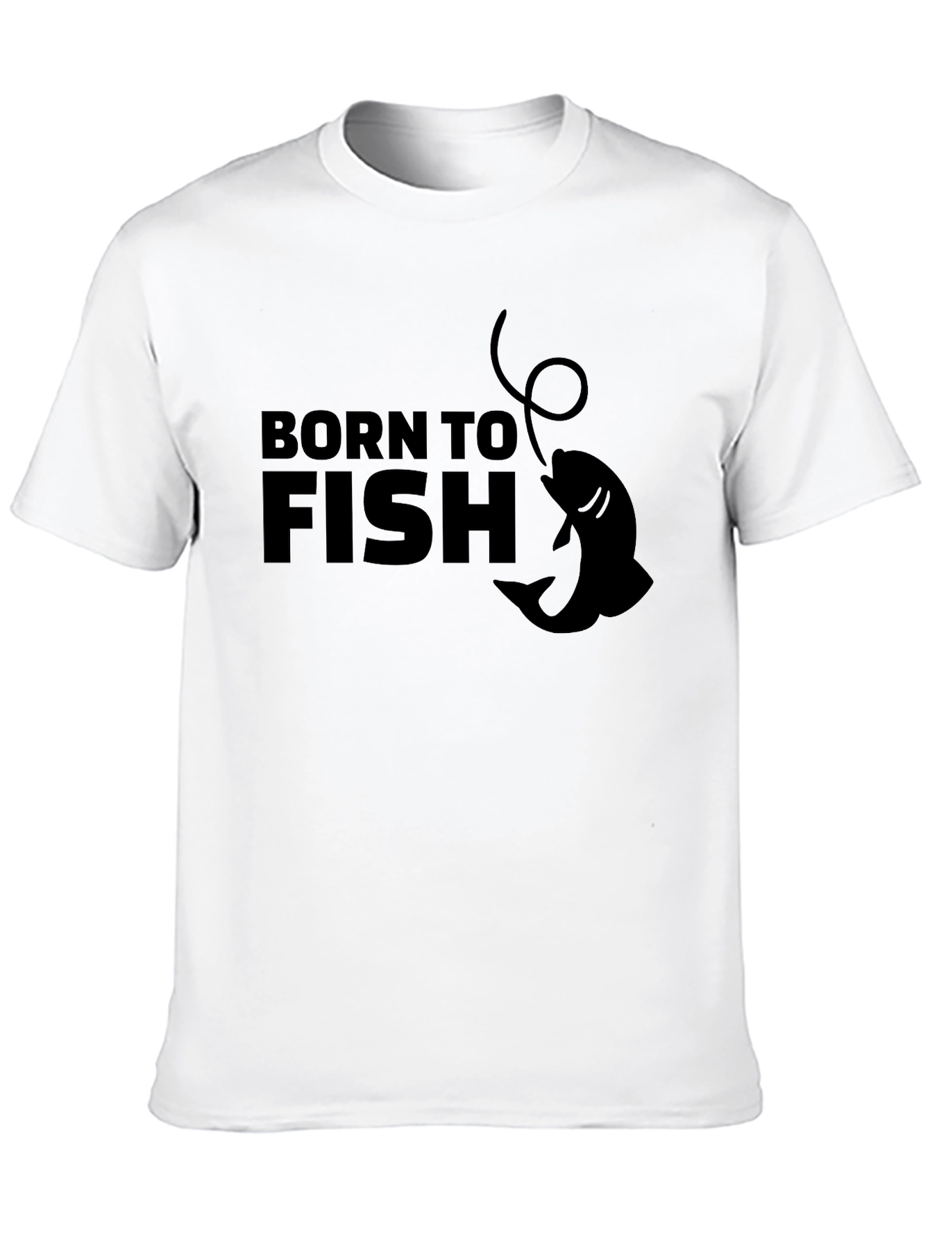 Black Born to Fish T-Shirt - Fishing Enthusiast Tee view 10