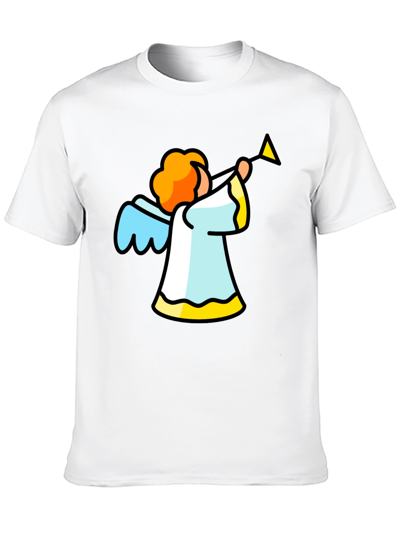 Black Angel Trumpet Graphic Tee - Black Cotton T-Shirt view 10