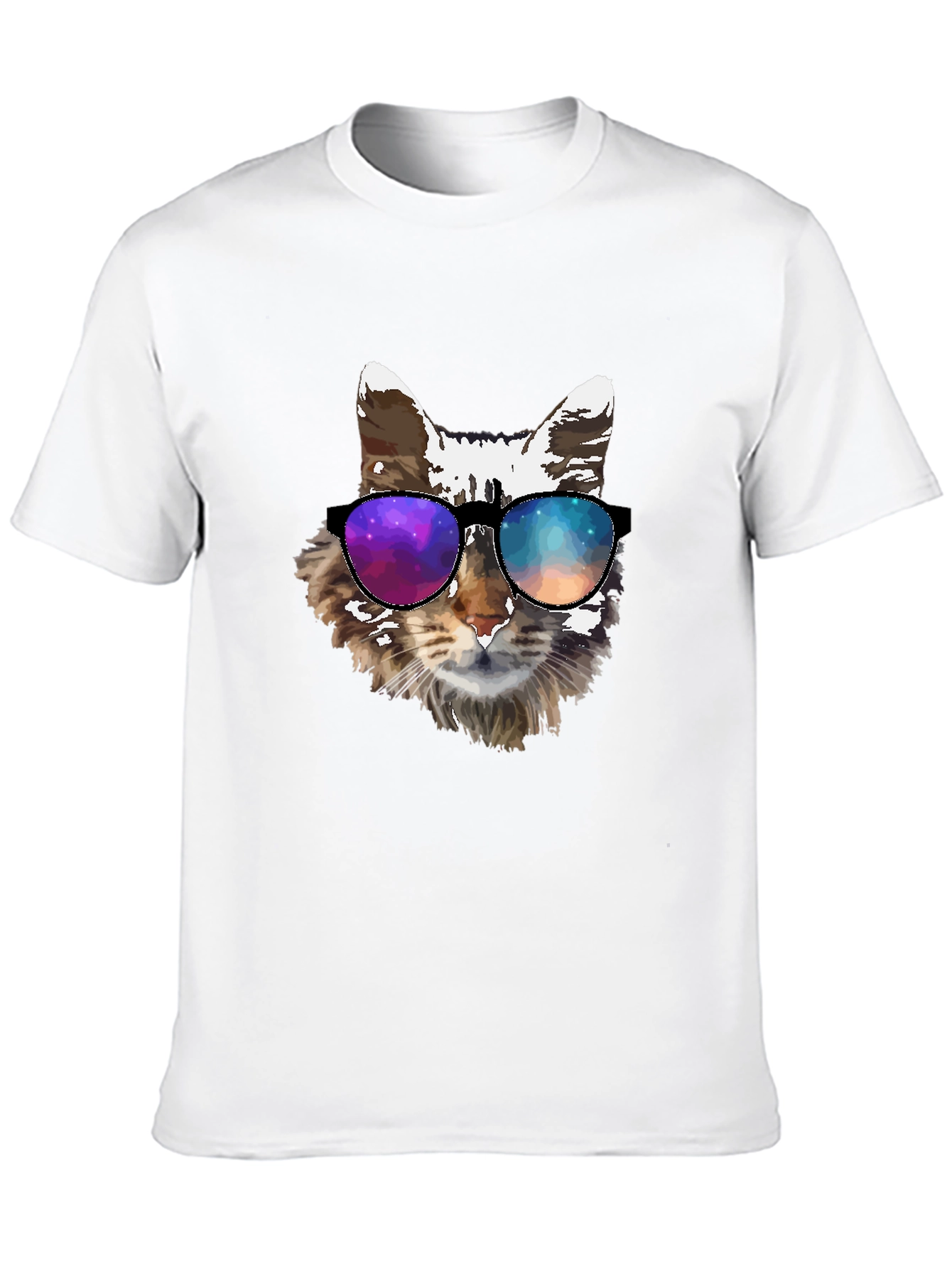 Black Cool Cat Tee - Galaxy Shades Graphic T-Shirt view 10