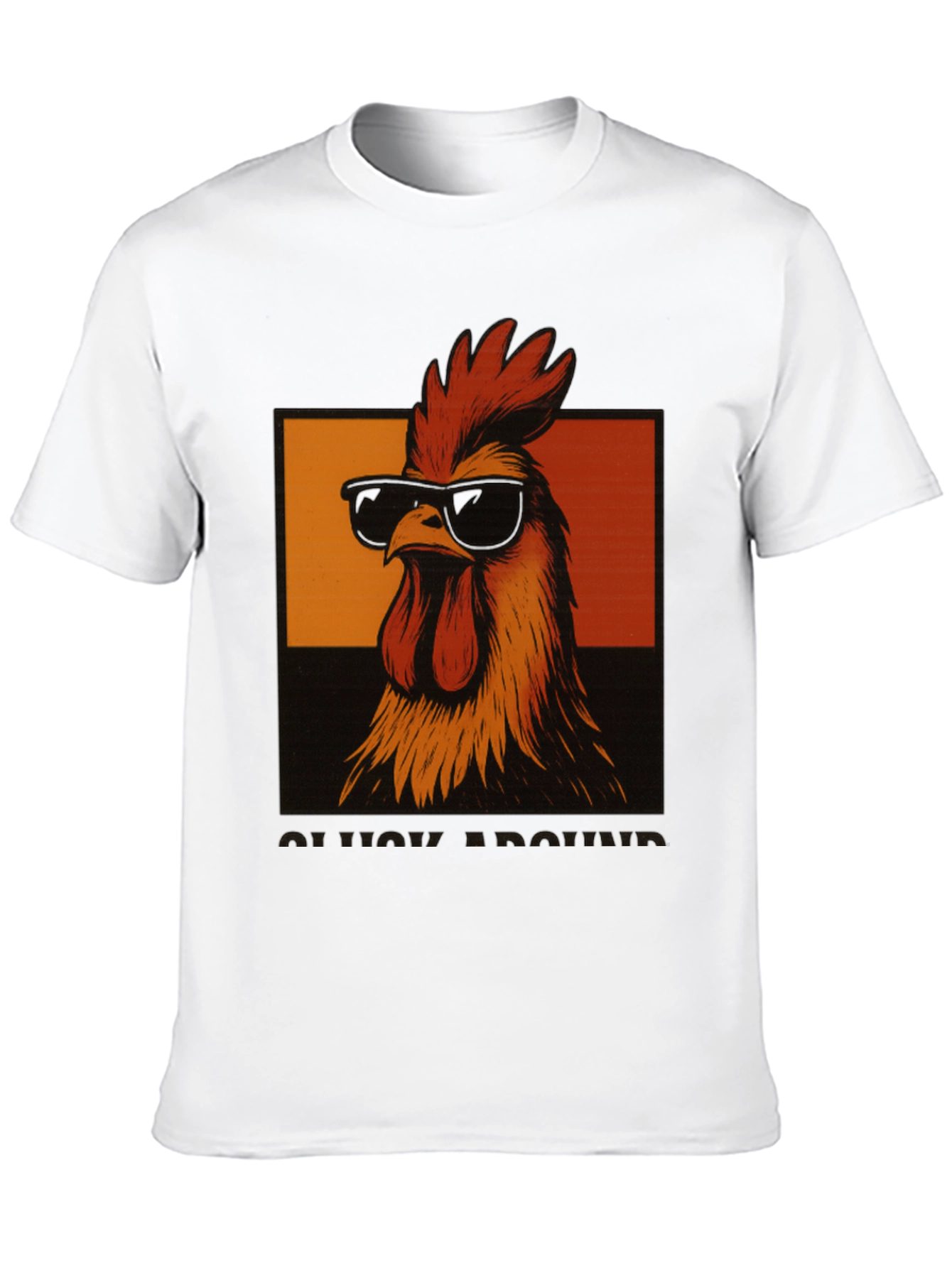 Black Cool Rooster T-Shirt - Funny Chicken Graphic Tee view 10
