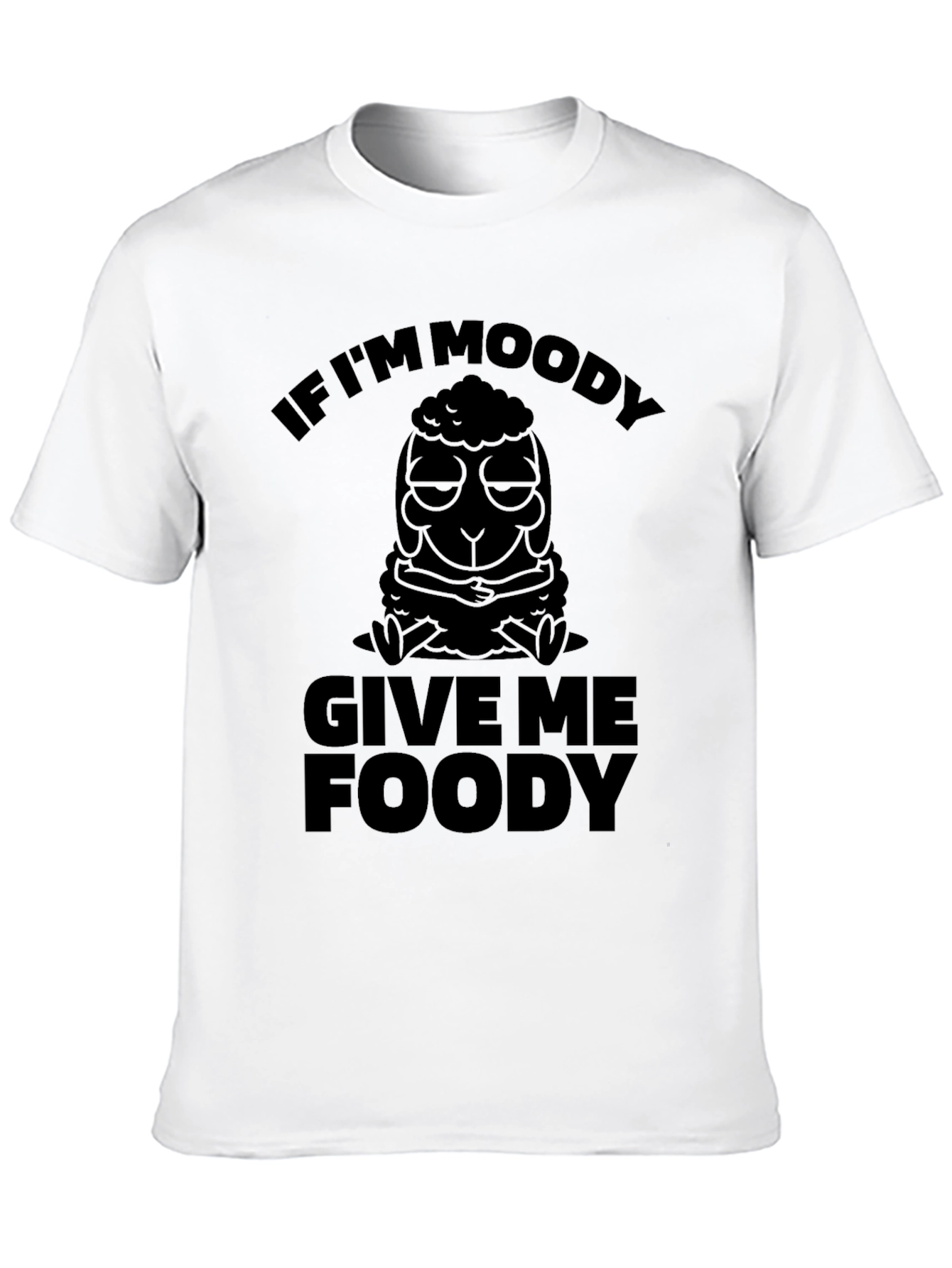 Black Moody Sheep Foody T-Shirt - Funny Unisex Tee view 10