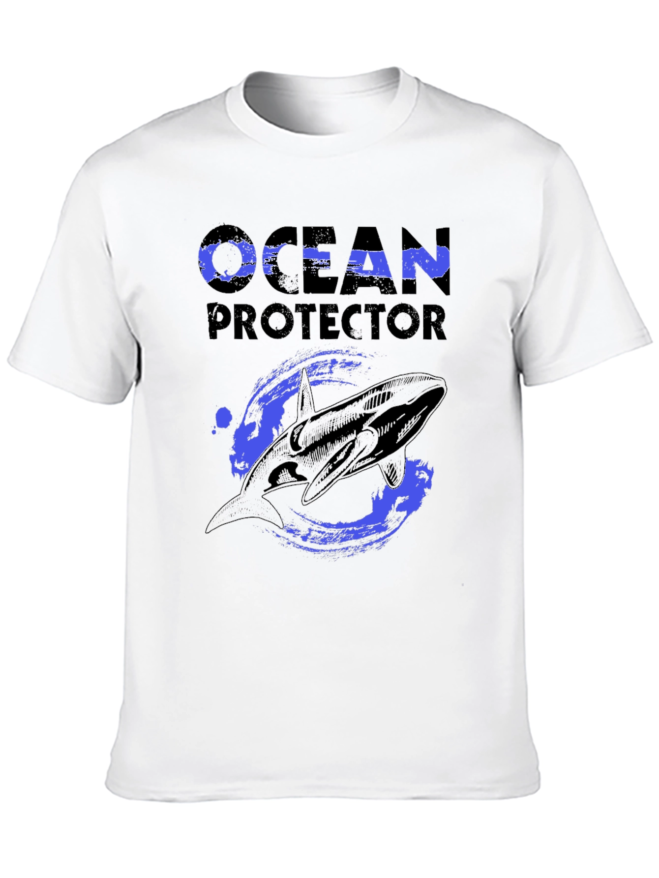 Black Ocean Protector Whale Graphic T-Shirt view 10