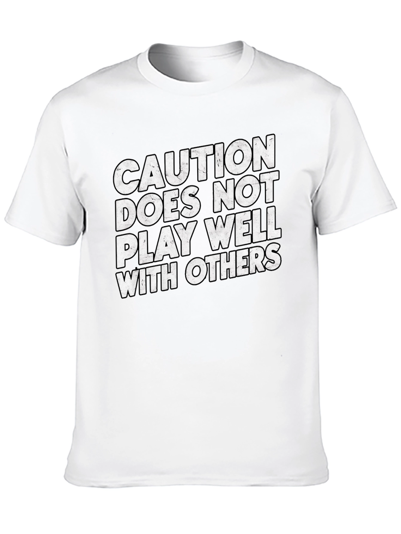 Black Caution: Does Not Play Well With Others T-Shirt view 10