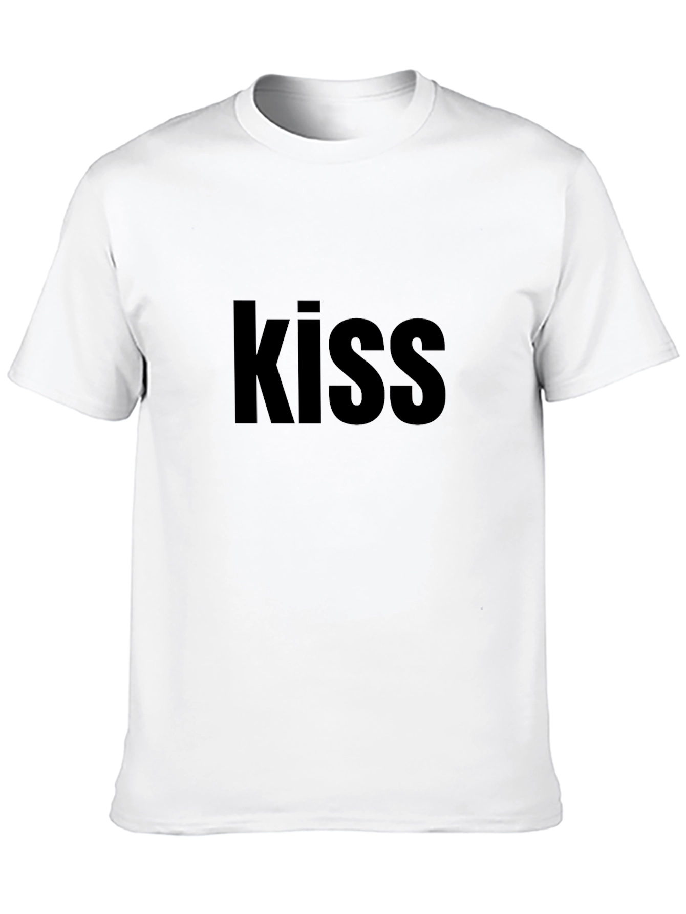 Black Kiss Graphic Black T-Shirt Casual Wear view 10