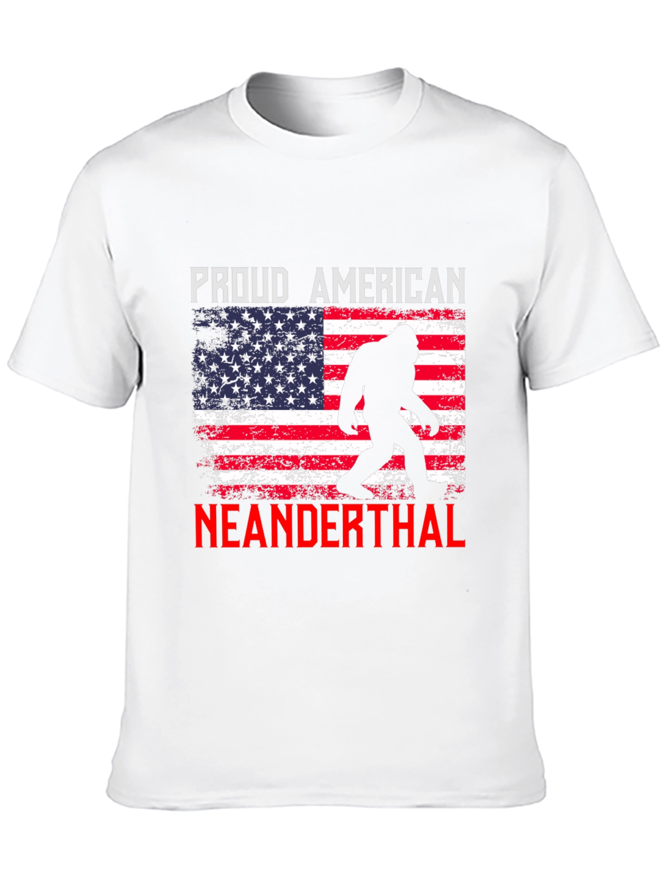 Black Proud American Neanderthal T-Shirt view 10