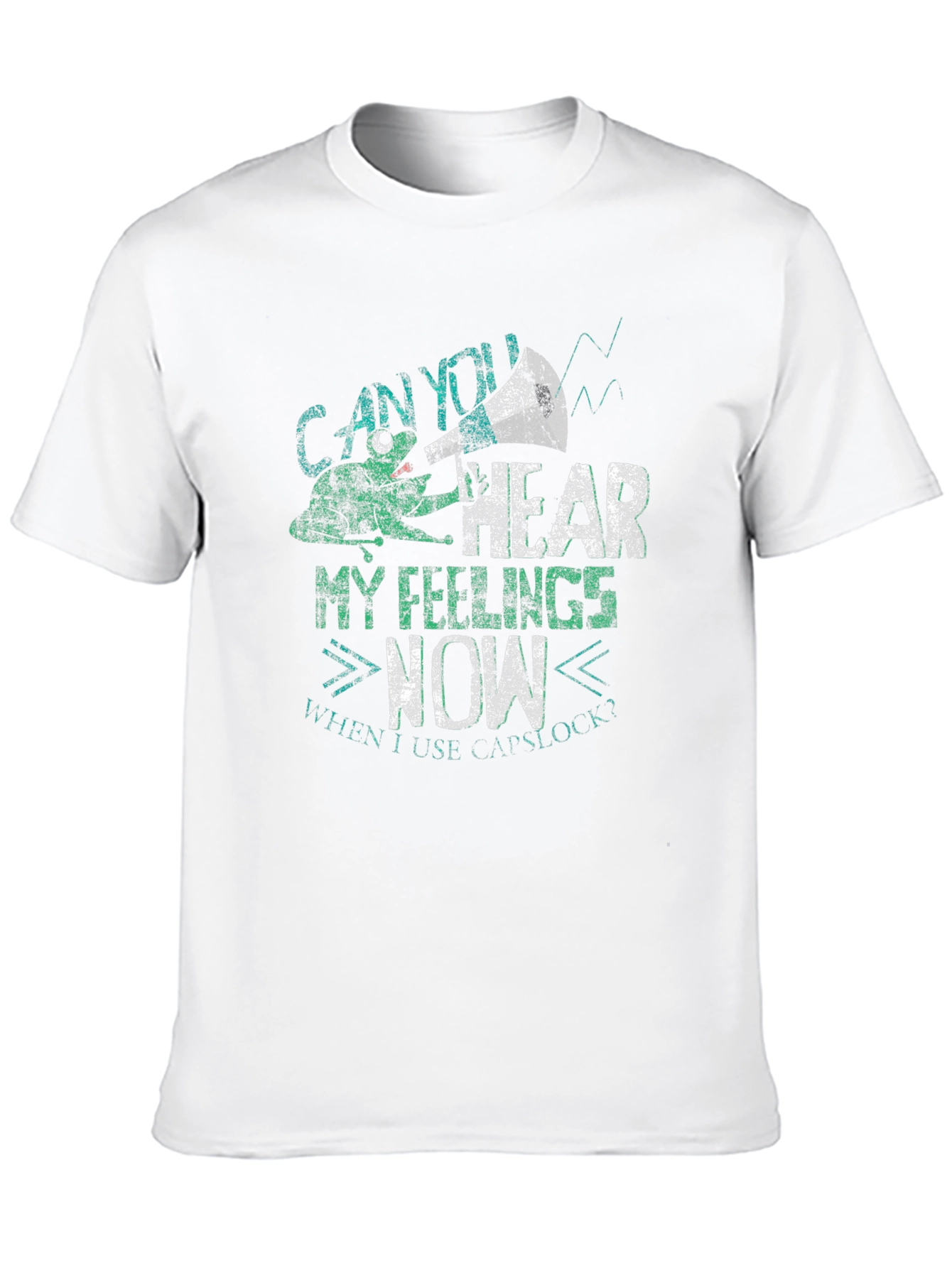 Black Can You Hear My Feelings Now Men's Graphic Tee view 10