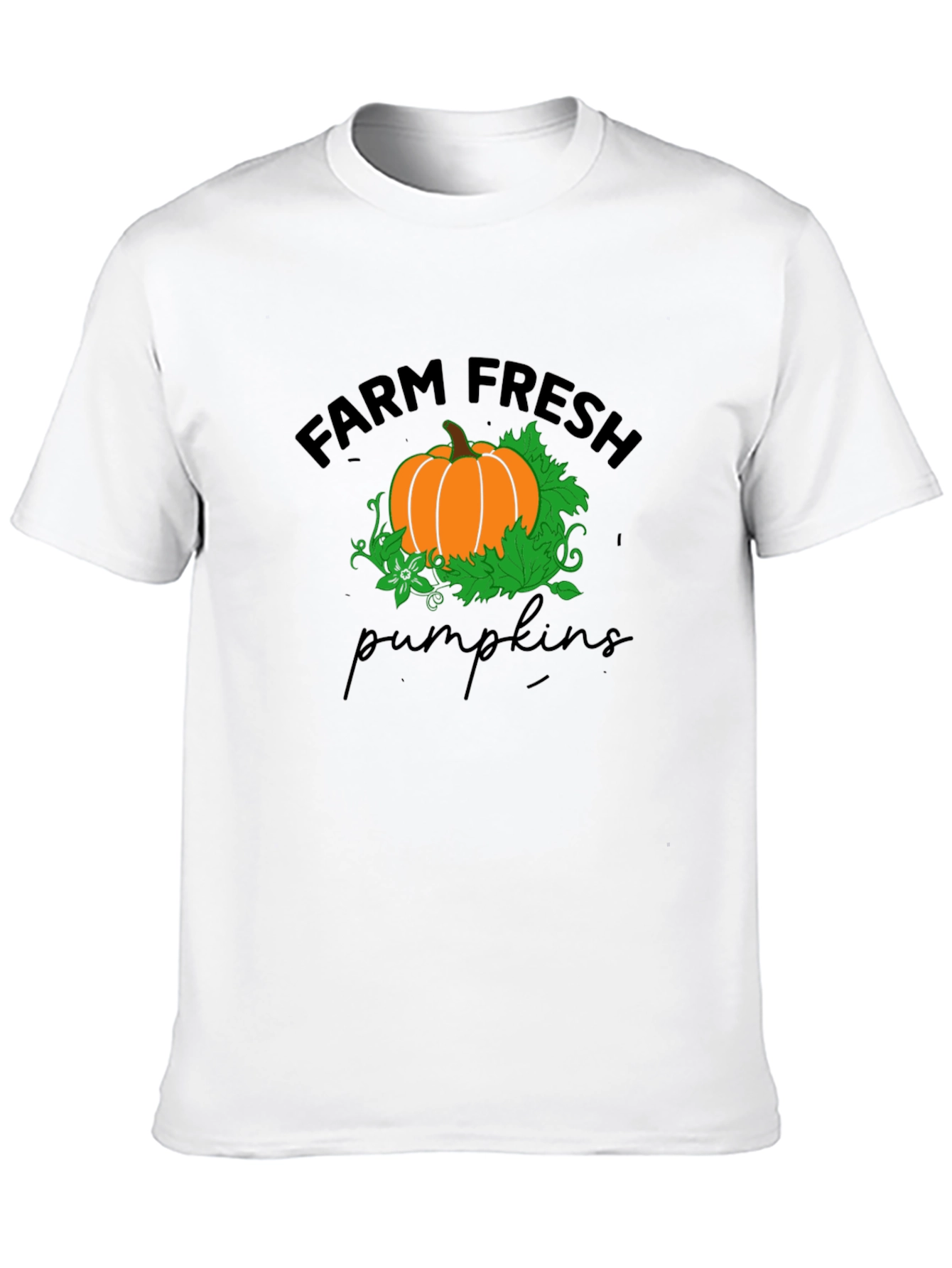 Black Farm Fresh Pumpkins T-Shirt - Black view 10