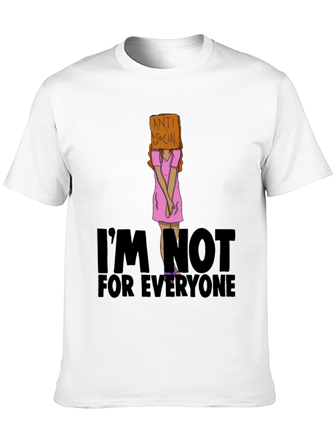 Black Anti Social Graphic T-Shirt - Introvert Fashion view 10