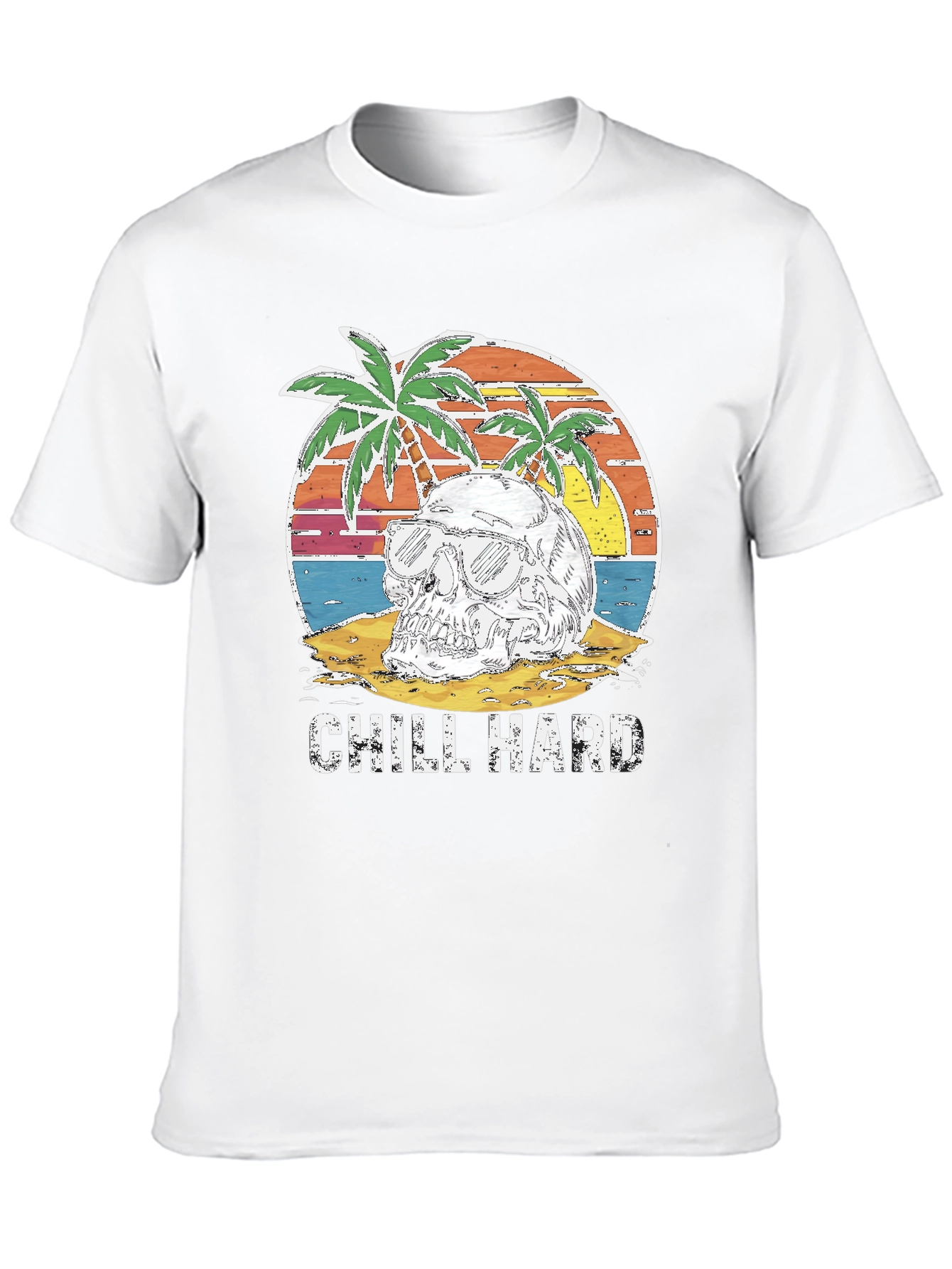 Black Chill Hard Skull Beach Graphic T-Shirt view 10