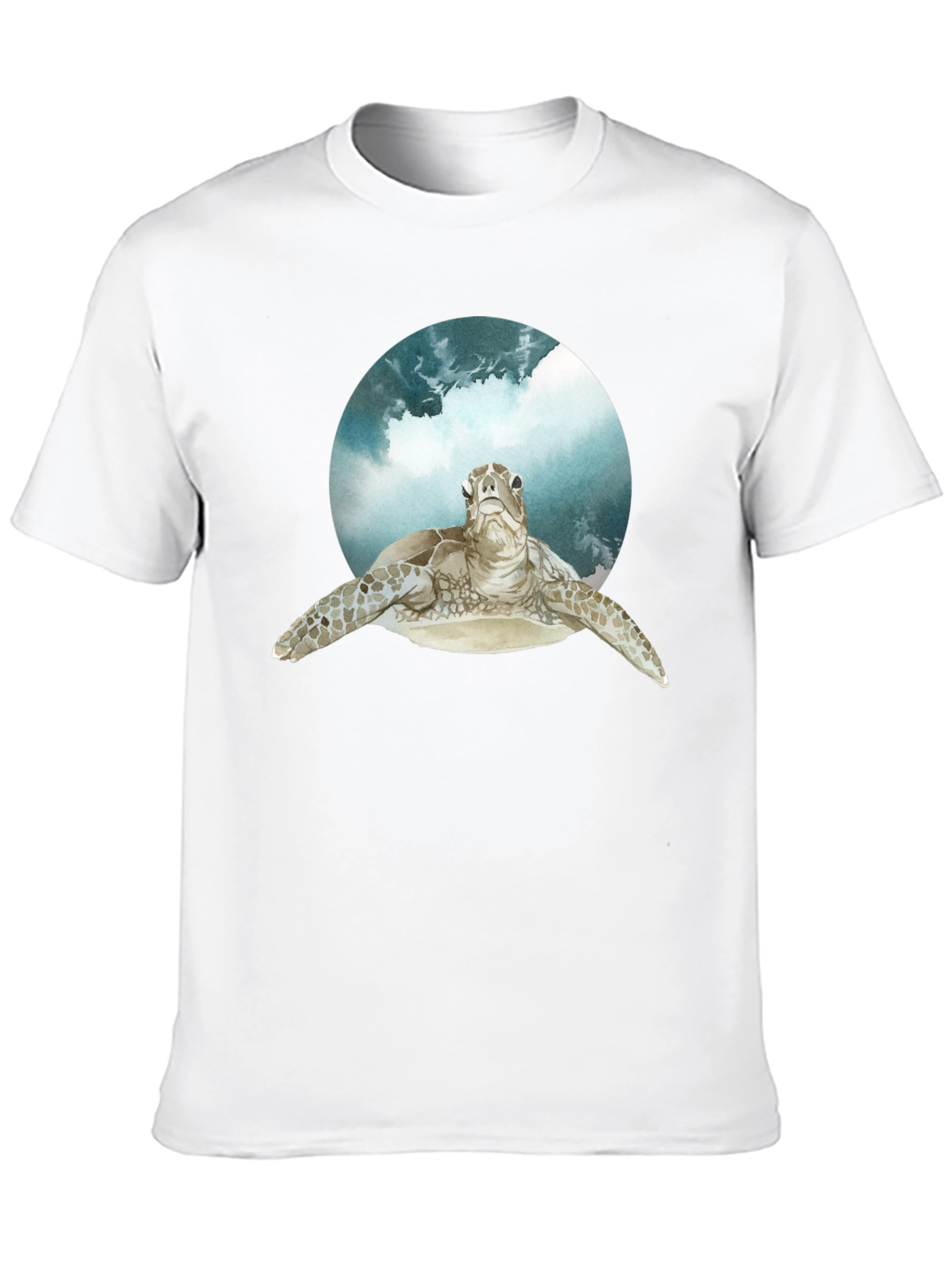 Black Sea Turtle Graphic Print Black T-Shirt view 10