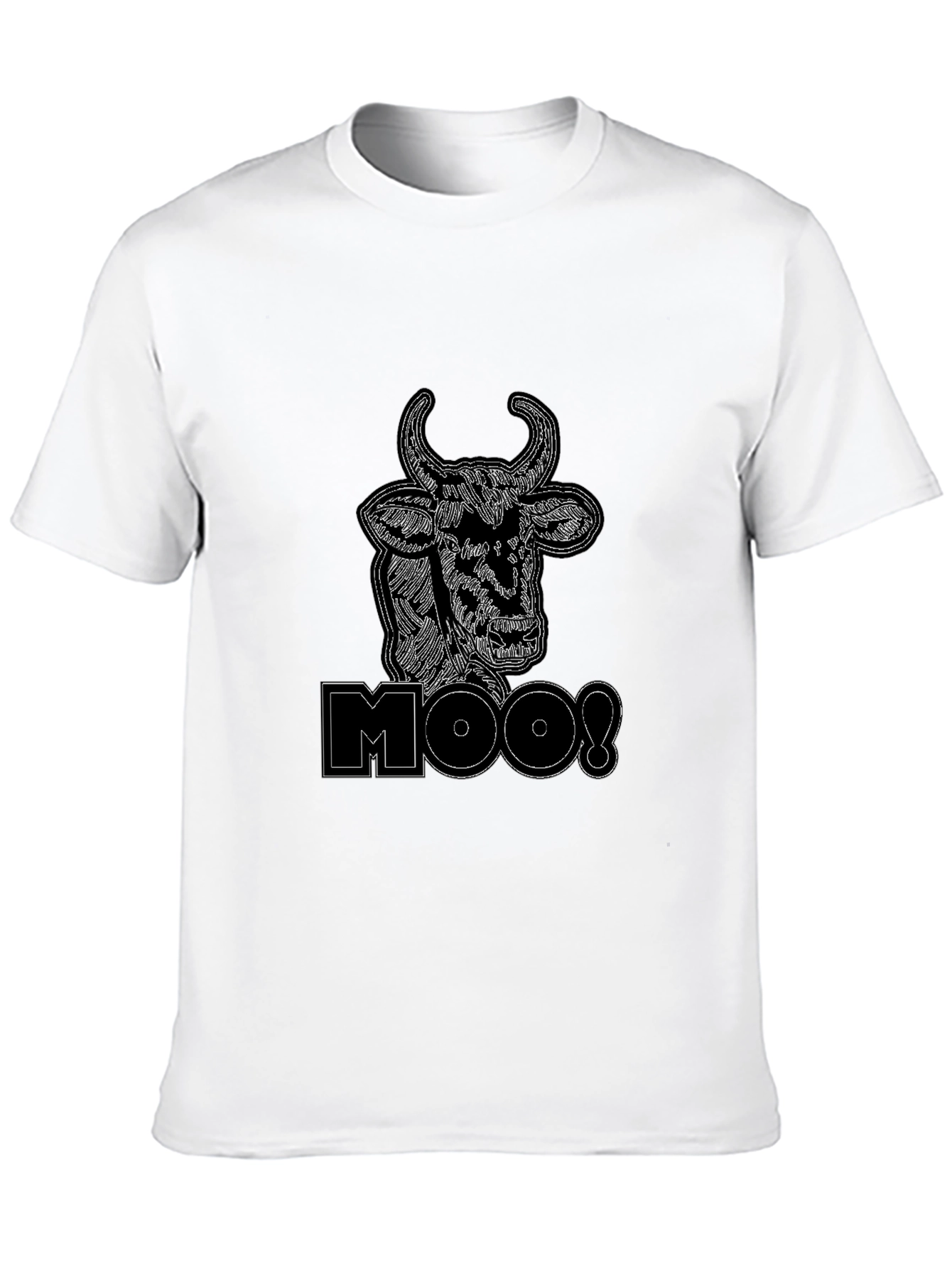 Black Moo! Graphic Print Black Cotton T-Shirt view 10