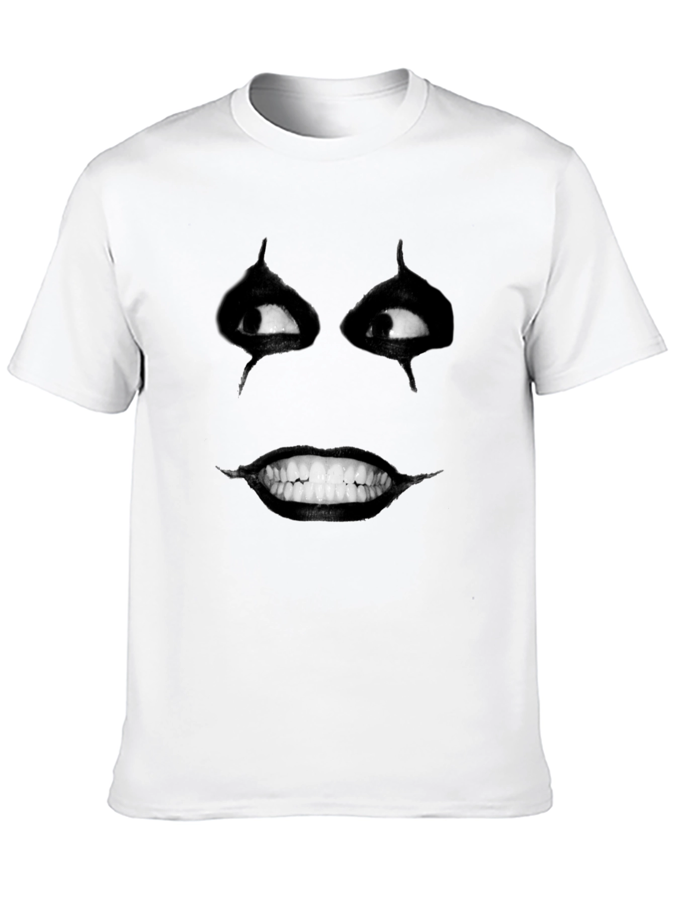 Black Creepy Smile Graphic Print Black T-Shirt view 10