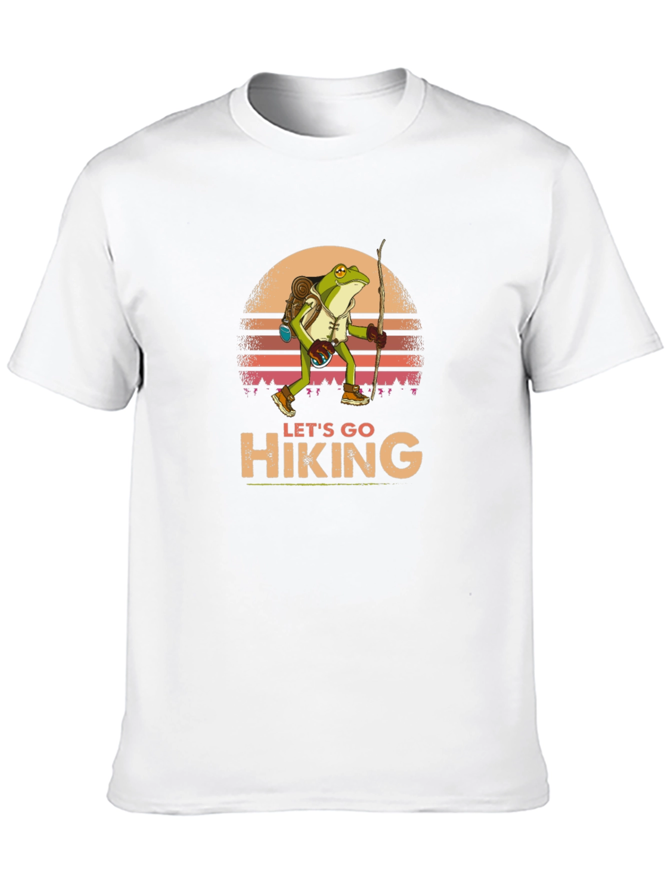 Black Let's Go Hiking Frog Graphic T-Shirt view 10