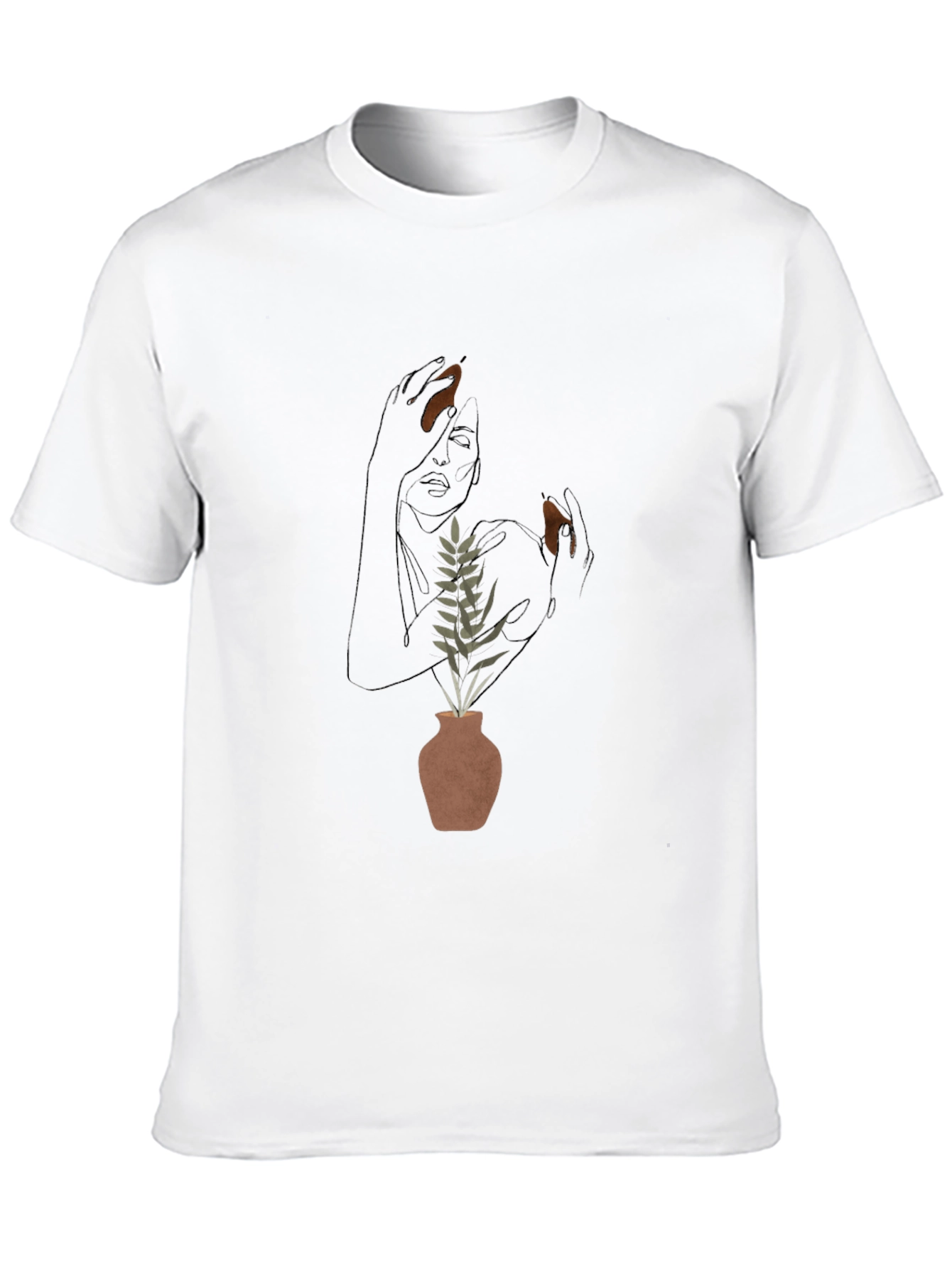 Black Abstract Floral Woman Graphic T-Shirt view 10