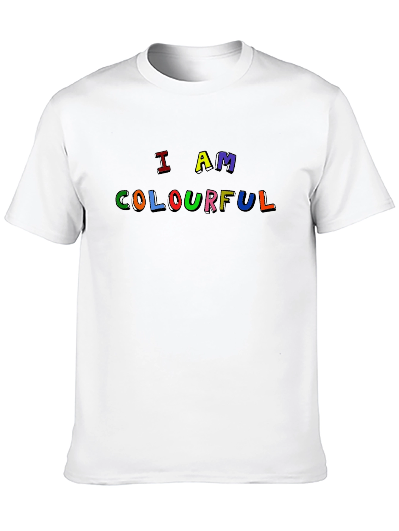 Black I Am Colourful T-Shirt - Fun Graphic Tee view 10