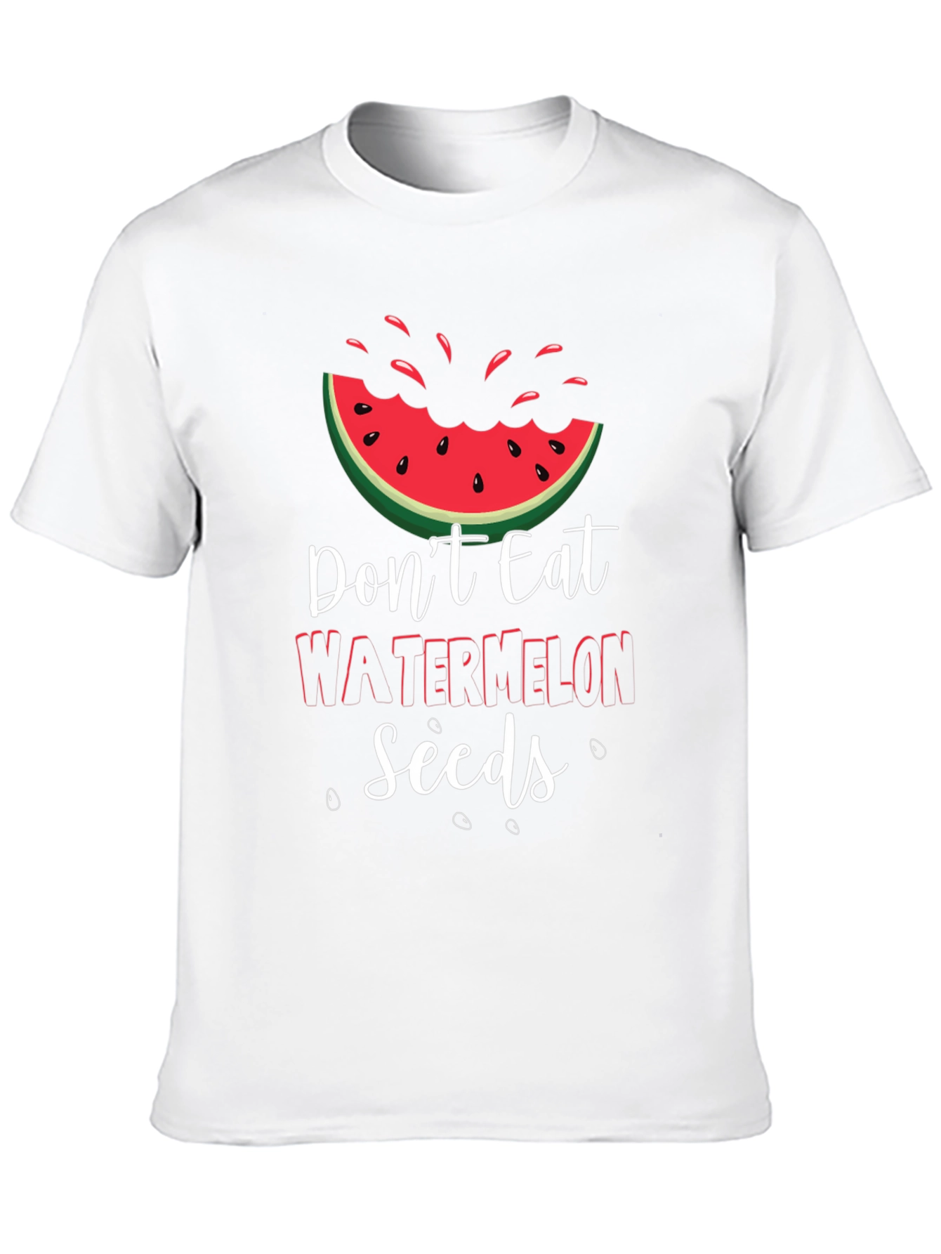 Black Funny Watermelon Seeds Graphic Tee view 10