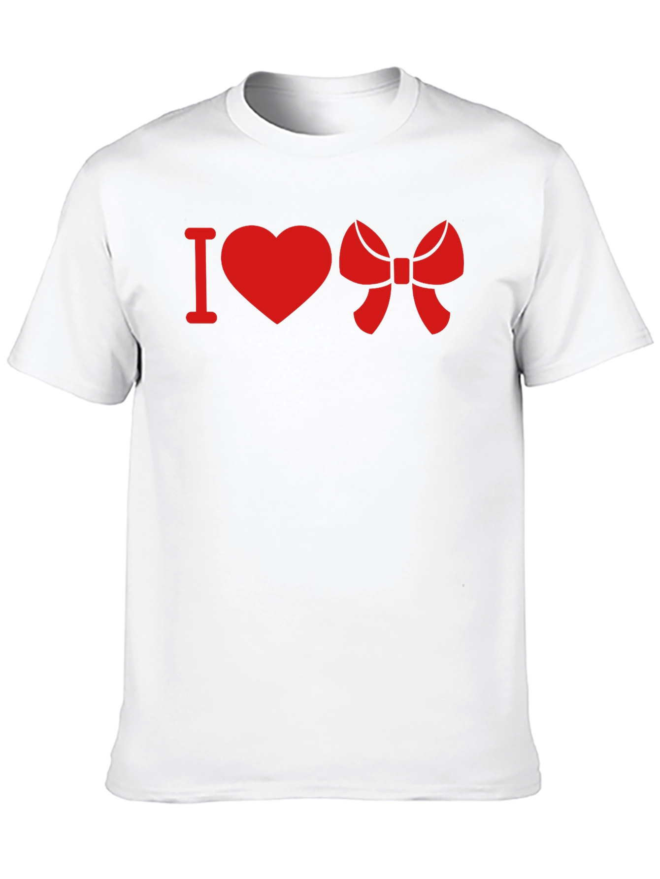 Black I Heart Bow Red Graphic T-Shirt - Casual Crew Neck Tee view 10