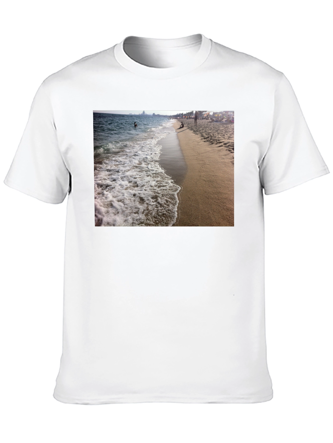 Black Beach Scene Black T-Shirt view 10