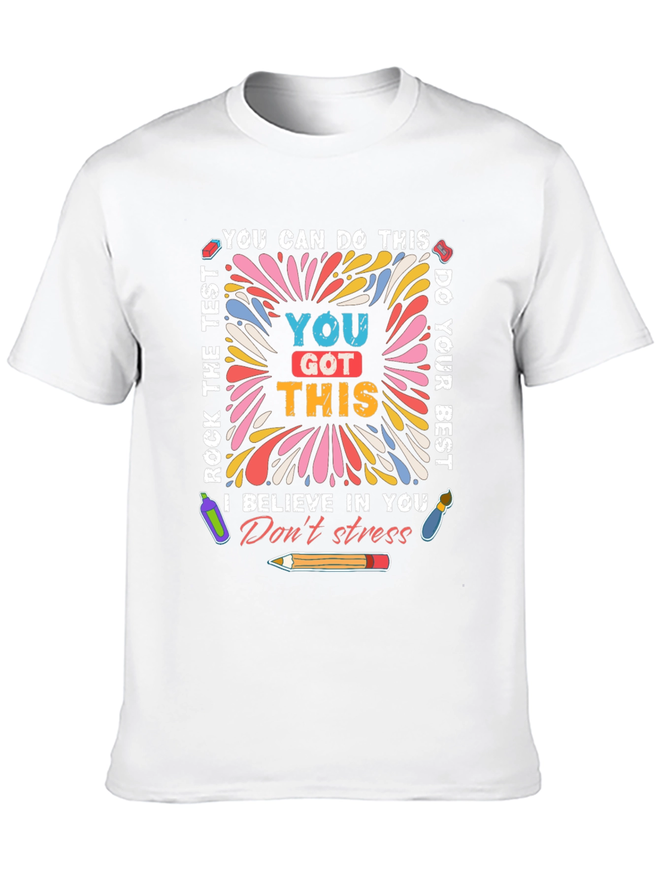 Black Motivational Test T-Shirt You Got This Exam Tee view 10