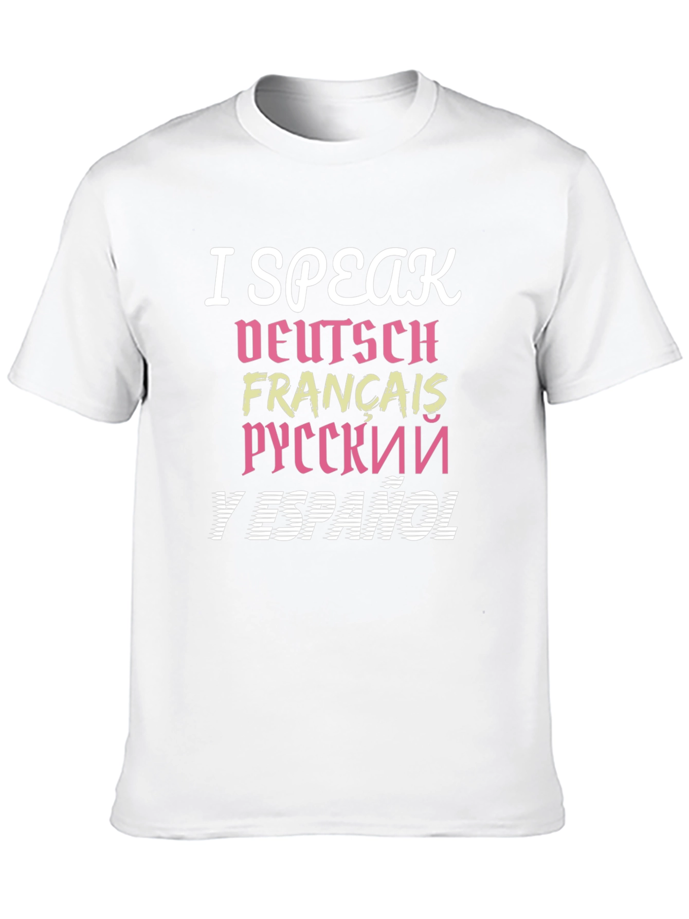Black Multilingual T-Shirt - I Speak Deutsch, Francais... view 10