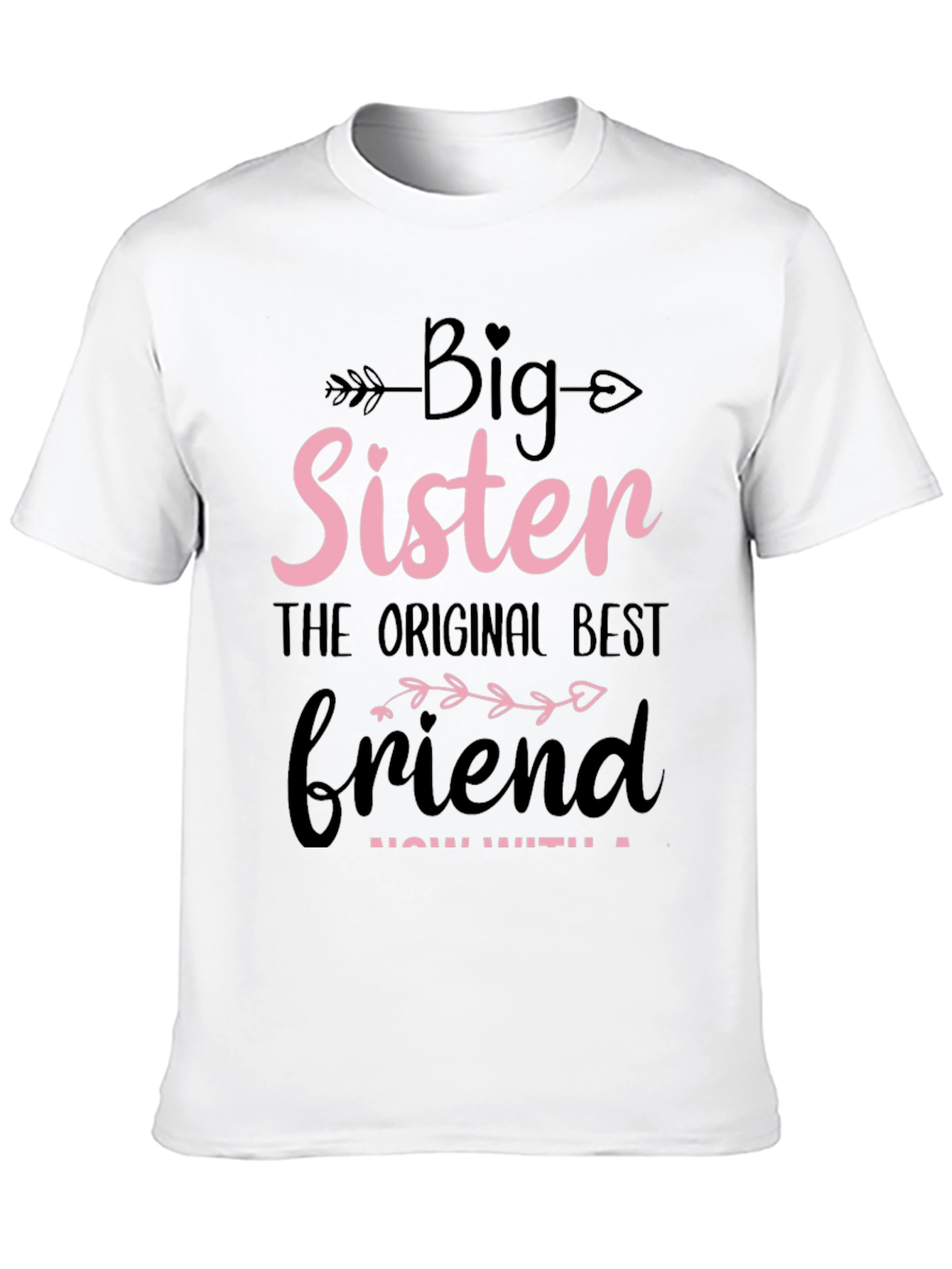 Black Big Sister Best Friend Graphic Tee view 10