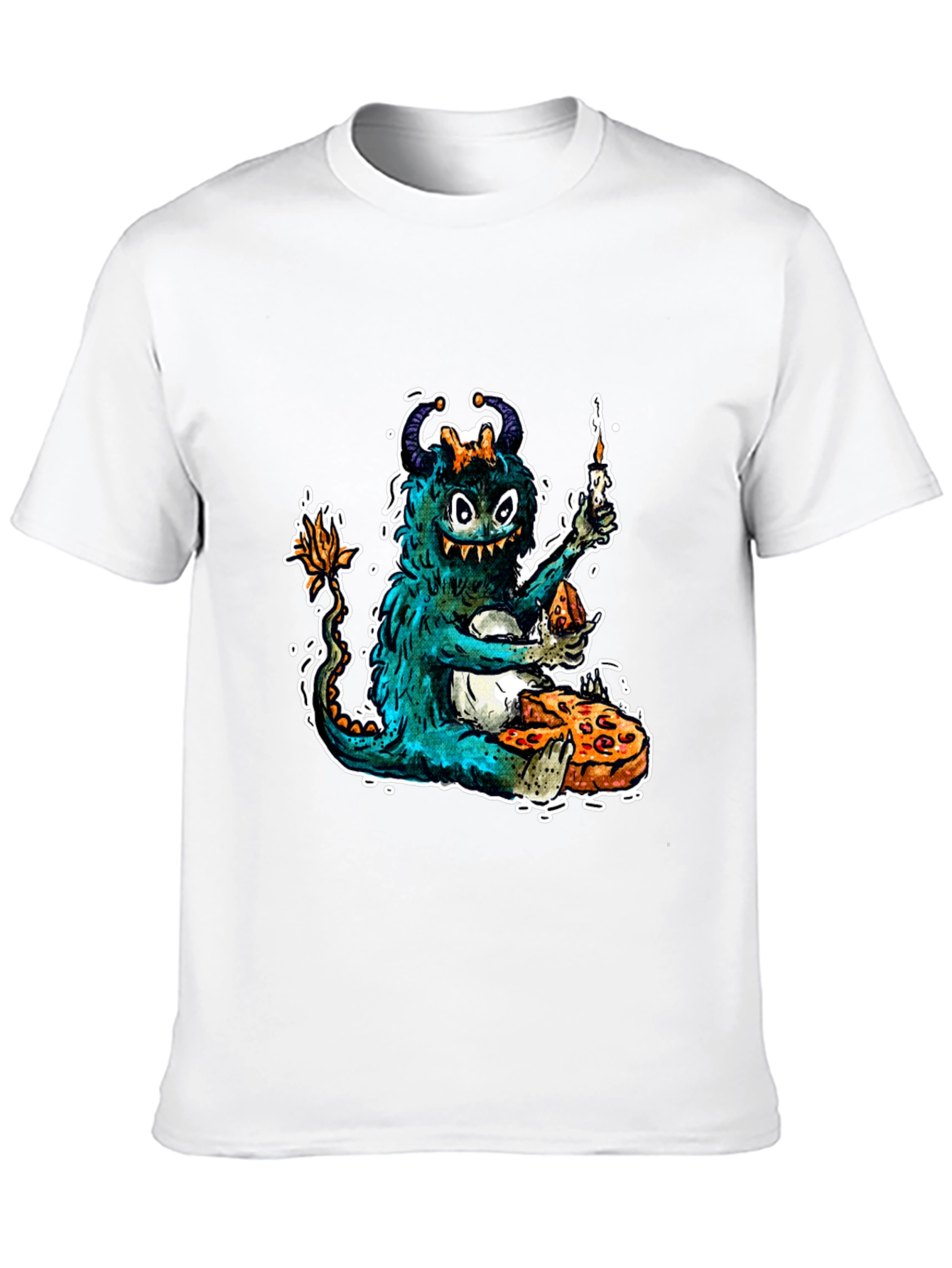 Black Monster Pizza Party Graphic T-Shirt view 10