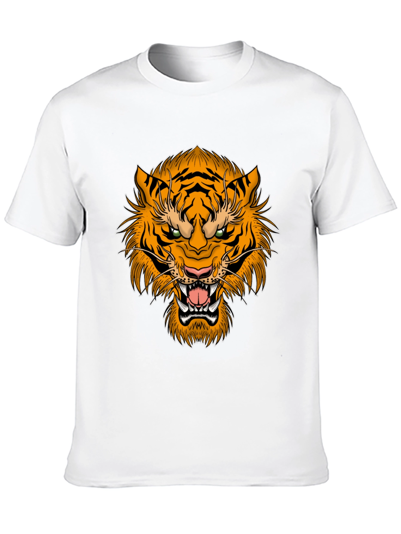 Black Bold Tiger Graphic Print Black T-Shirt view 10