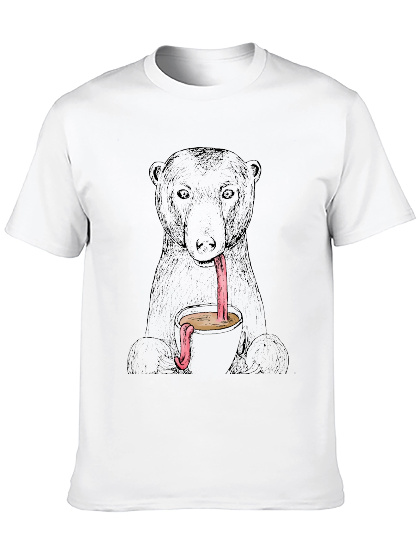Black Bear Coffee Tongue T-Shirt - Unique Graphic Tee view 10