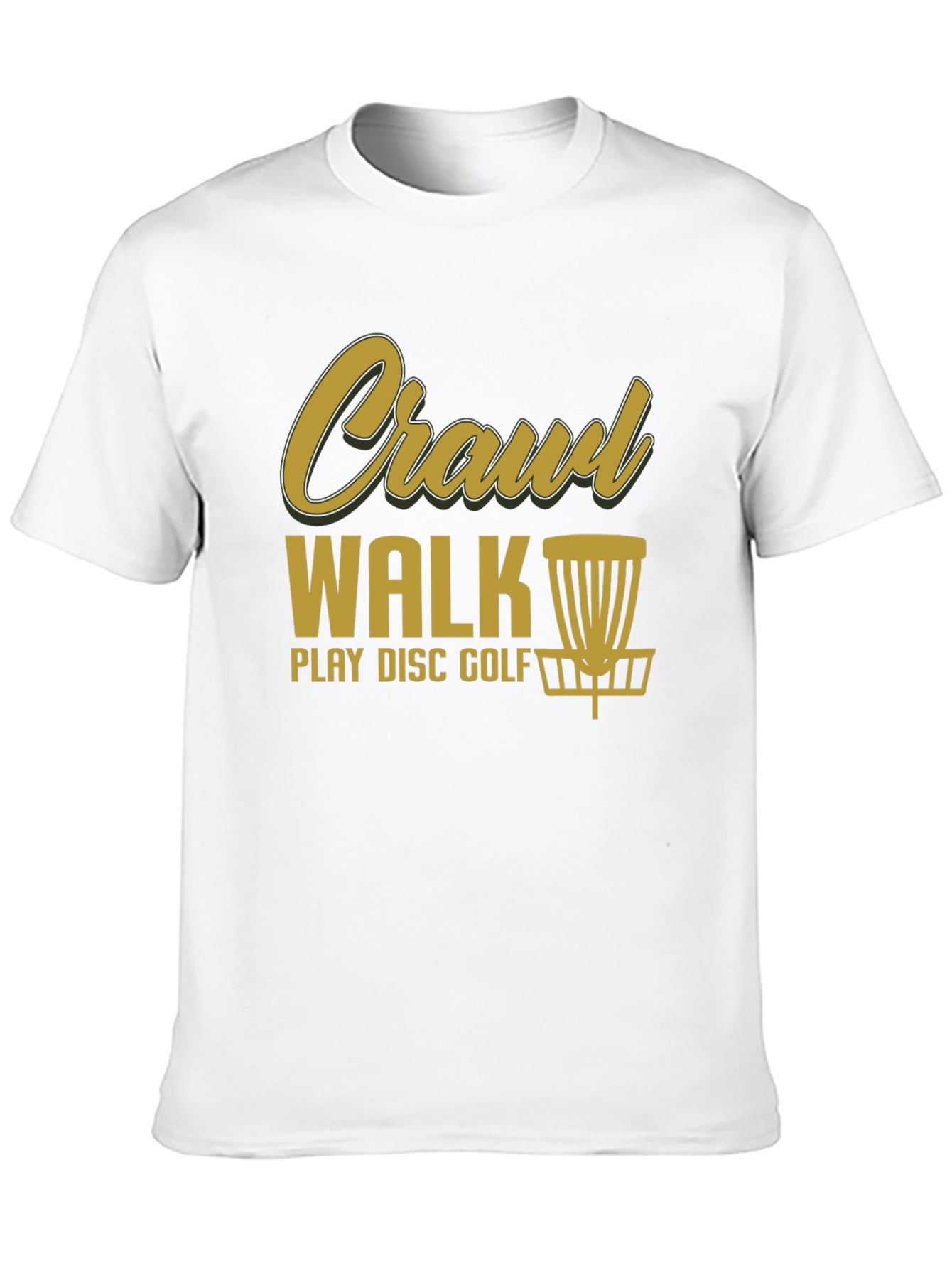 Black Crawl Walk Play Disc Golf T-Shirt view 10