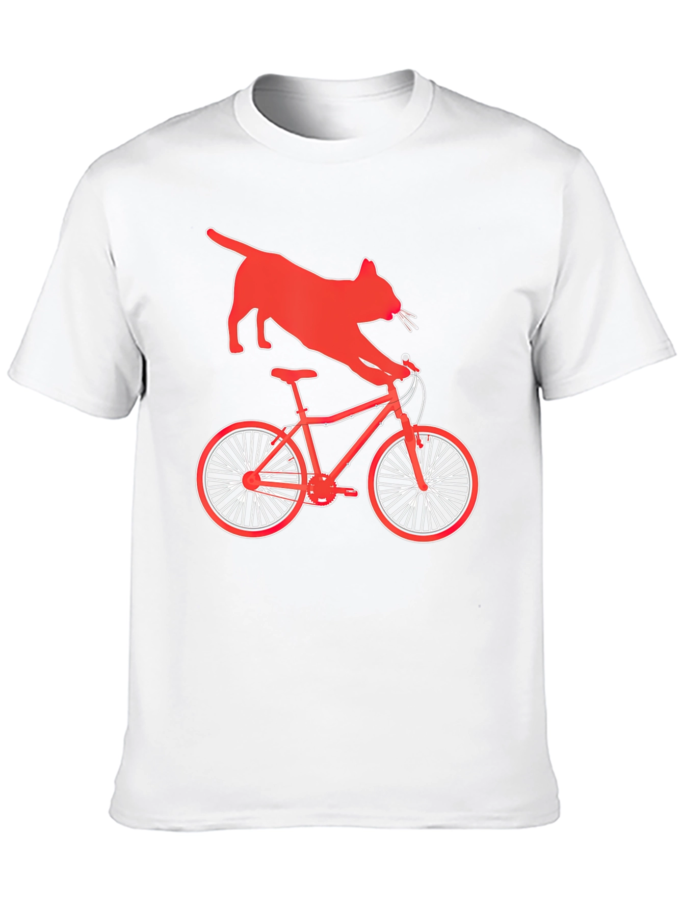 Black Cat Riding Bike Graphic T-Shirt view 10