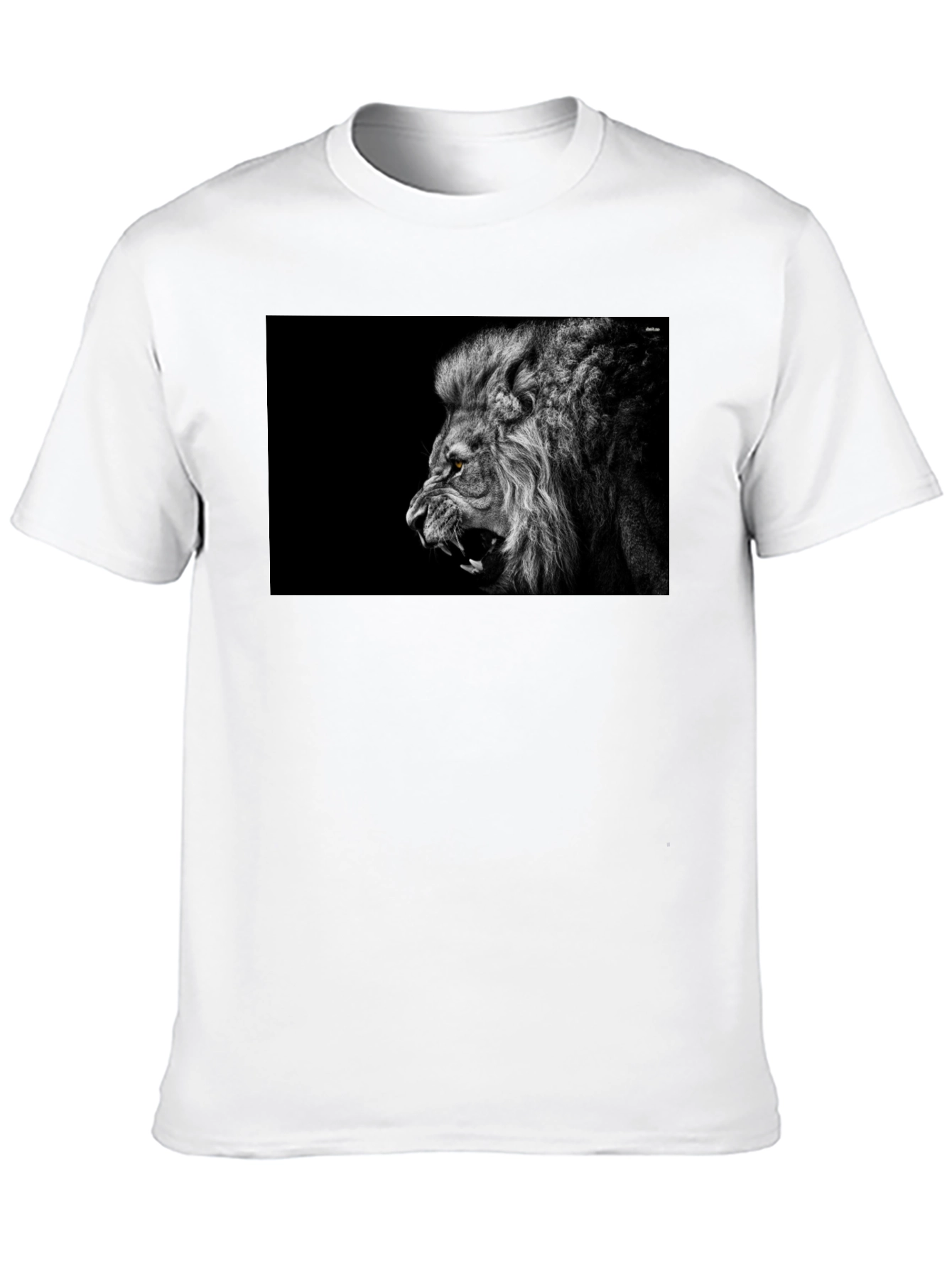 Black Roaring Lion Graphic Black T-Shirt view 10