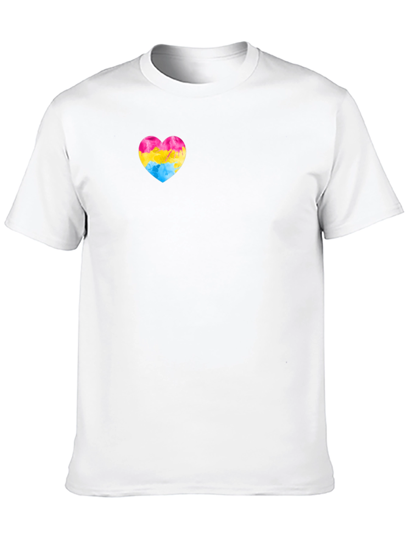 Black Pansexual Pride Heart T-Shirt - Black Cotton Tee view 10