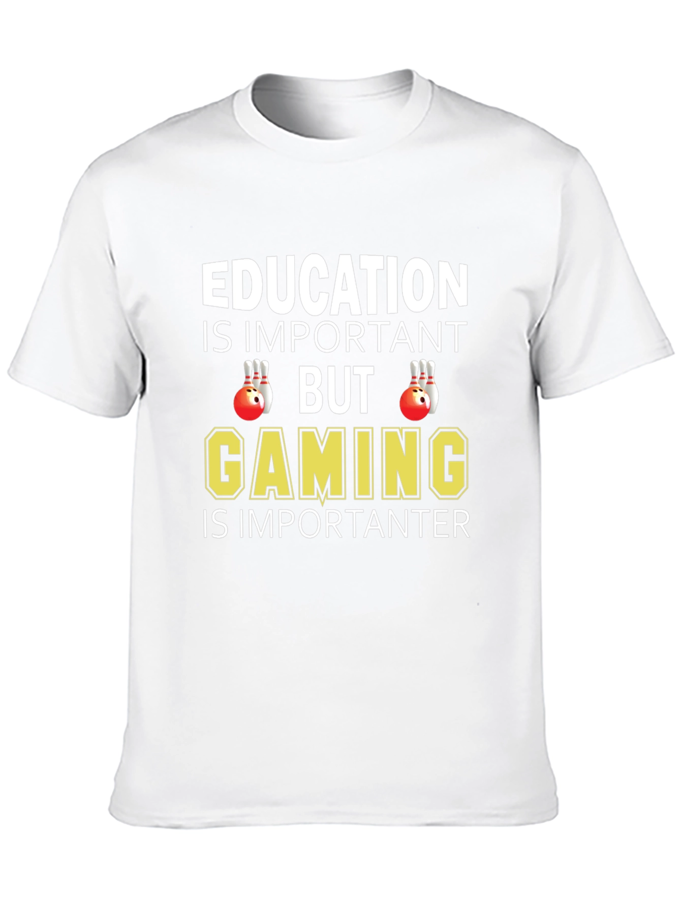 Black Education vs Gaming Graphic T-Shirt view 10