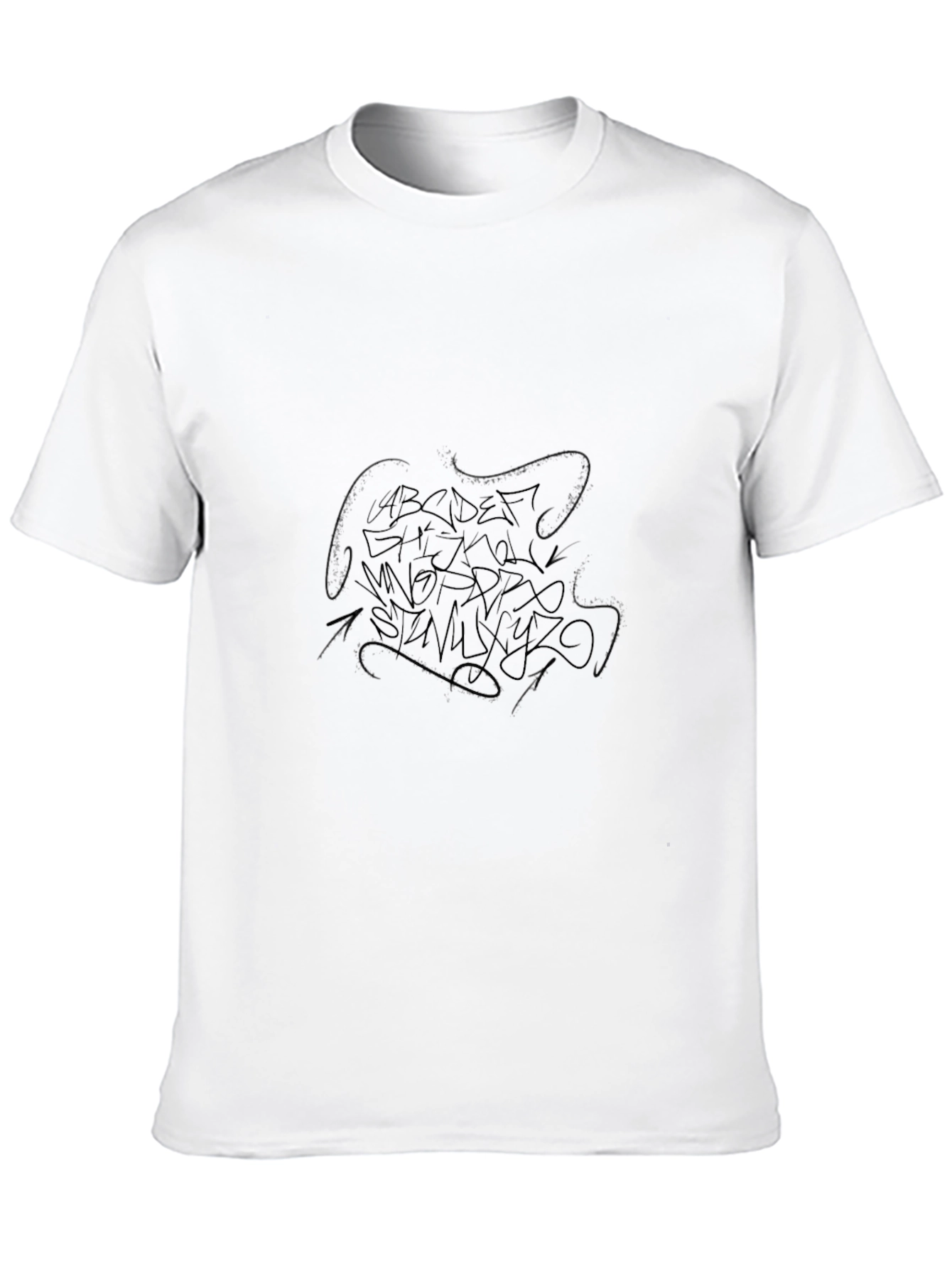 Black Men's Black Alphabet Tag Tee view 10