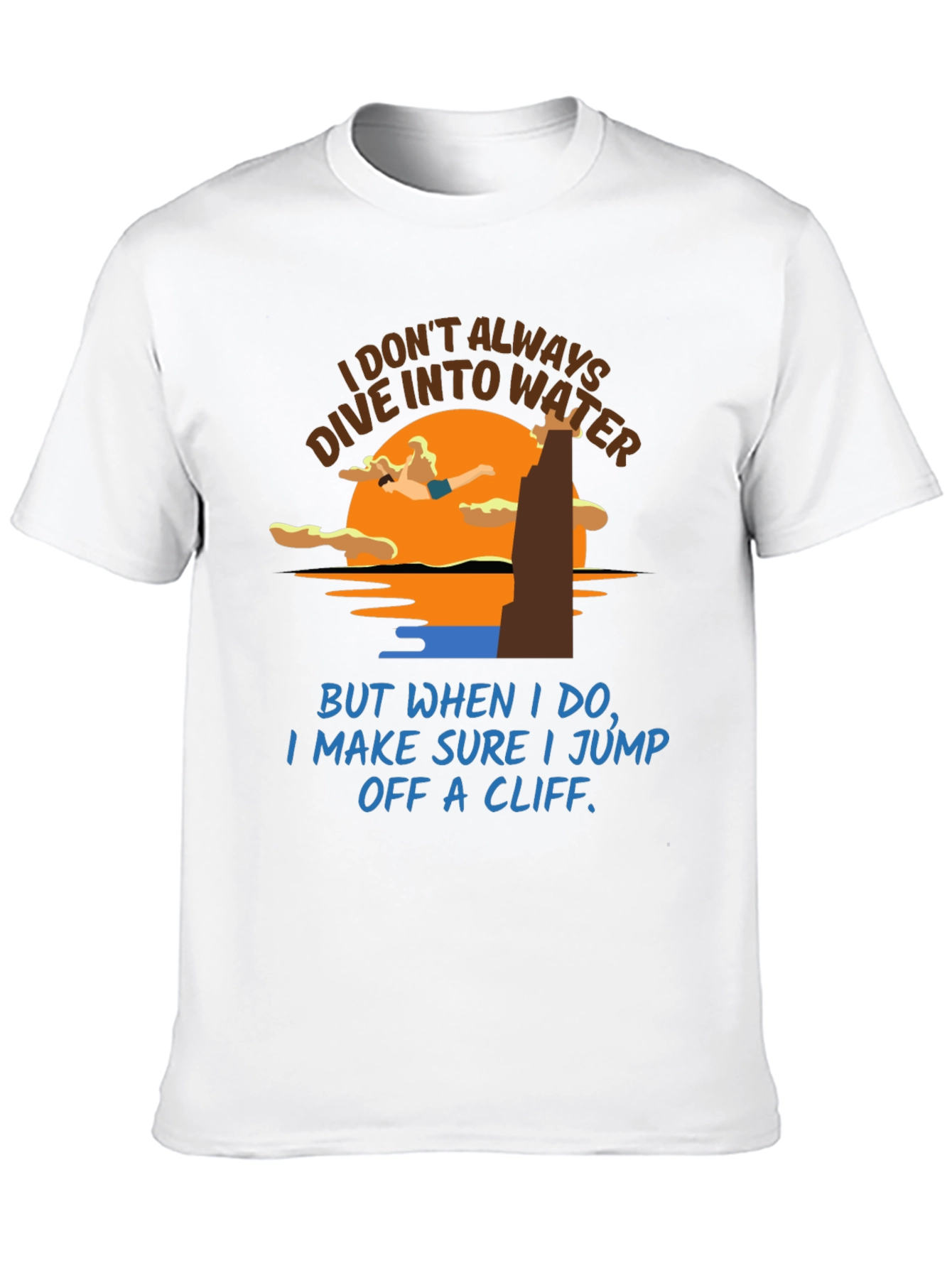 Black Cliff Diver T-Shirt: Humorous Water Sports Tee view 10