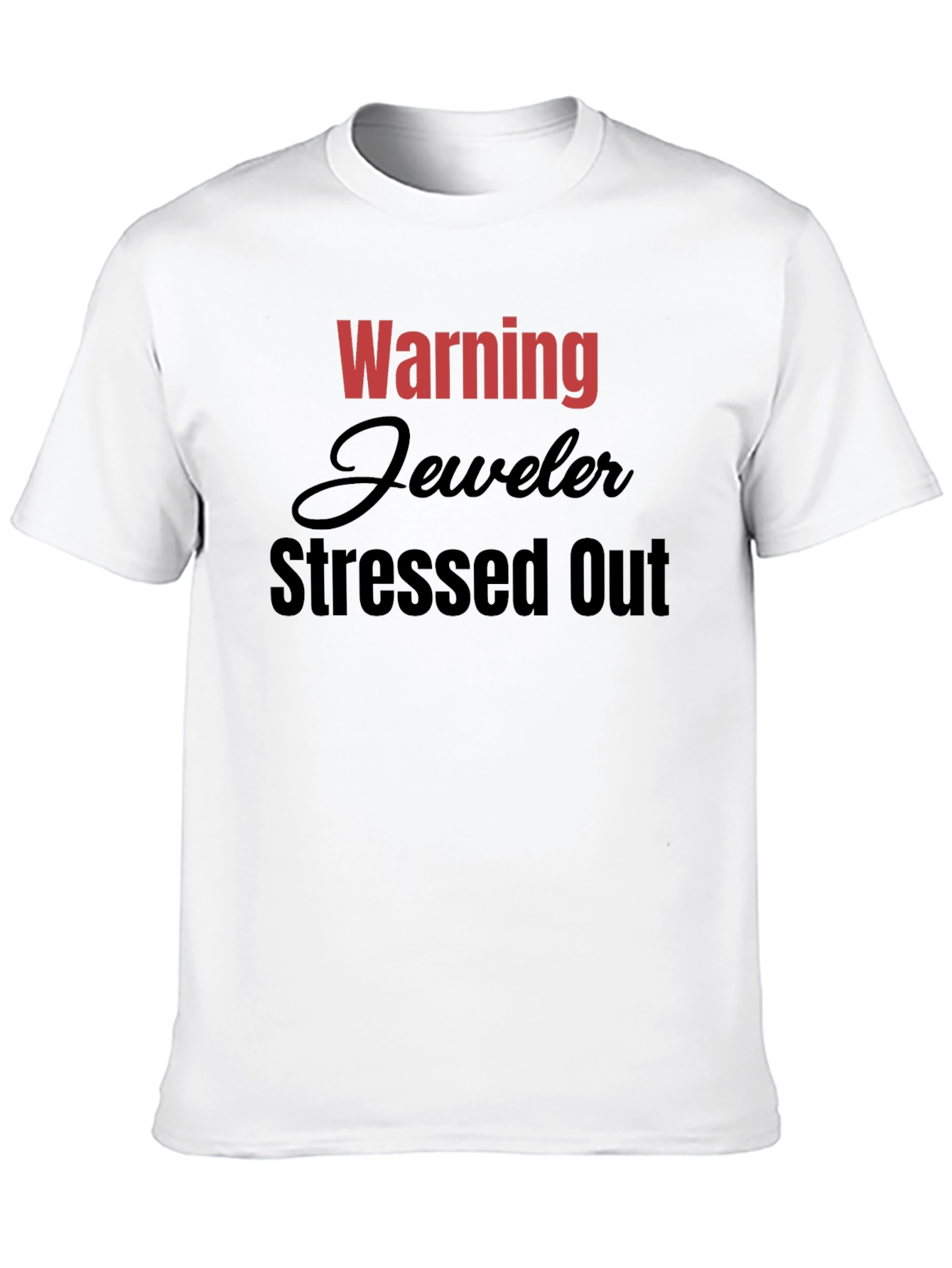 Black Warning Jeweler Stressed Out T-Shirt - Black view 10