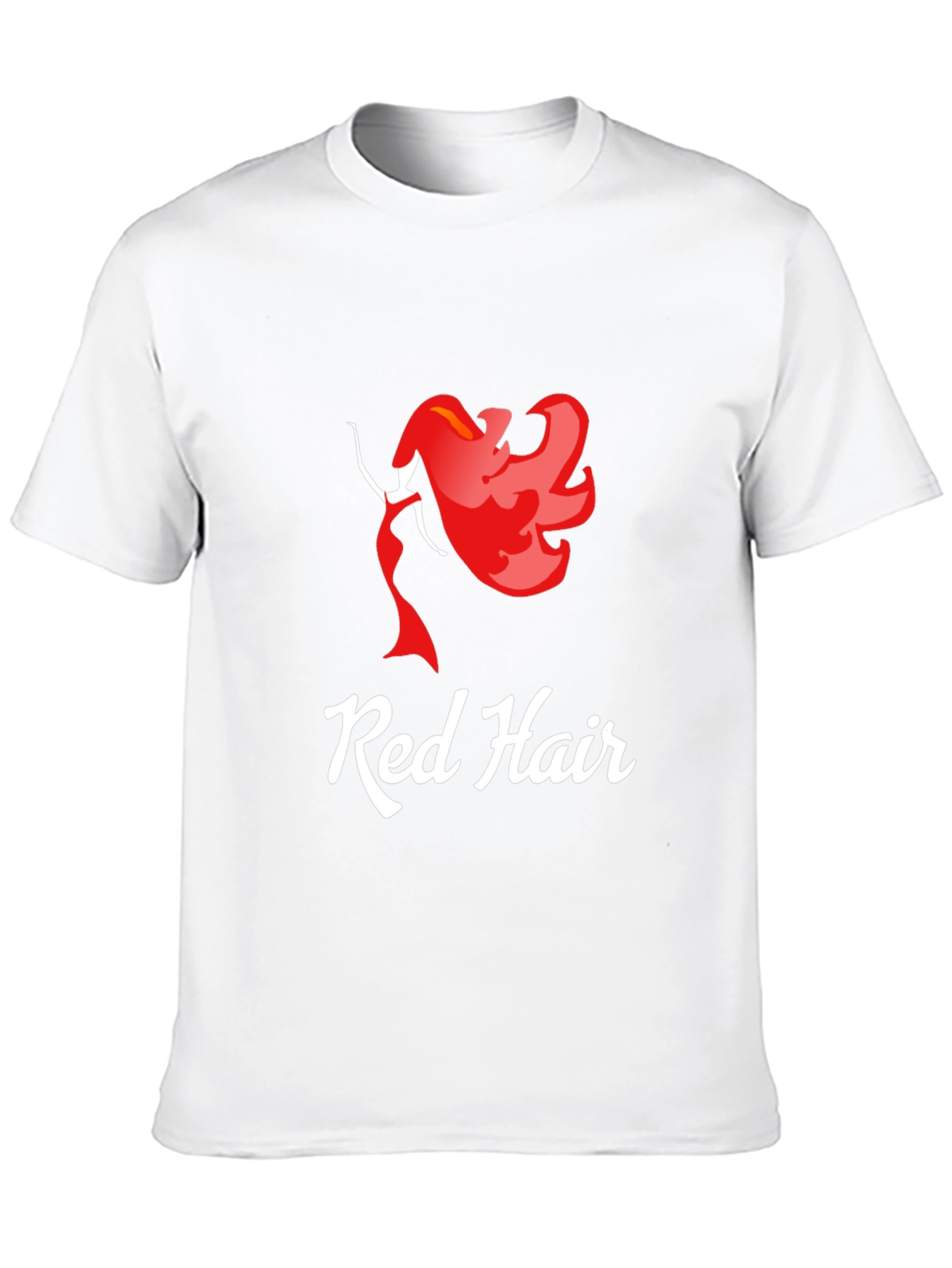 Black Red Hair Graphic T-Shirt - Unique Fashion Tee view 10