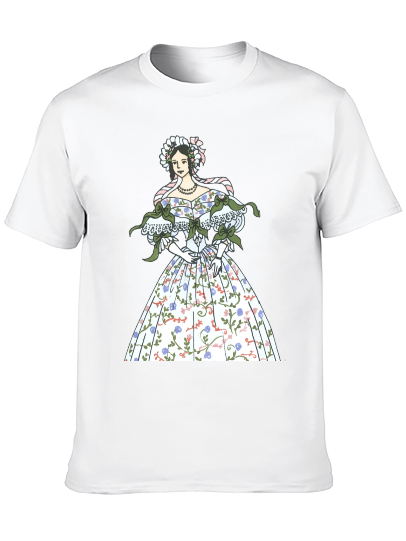 Black Elegant Floral Dress Graphic Tee - Black view 10